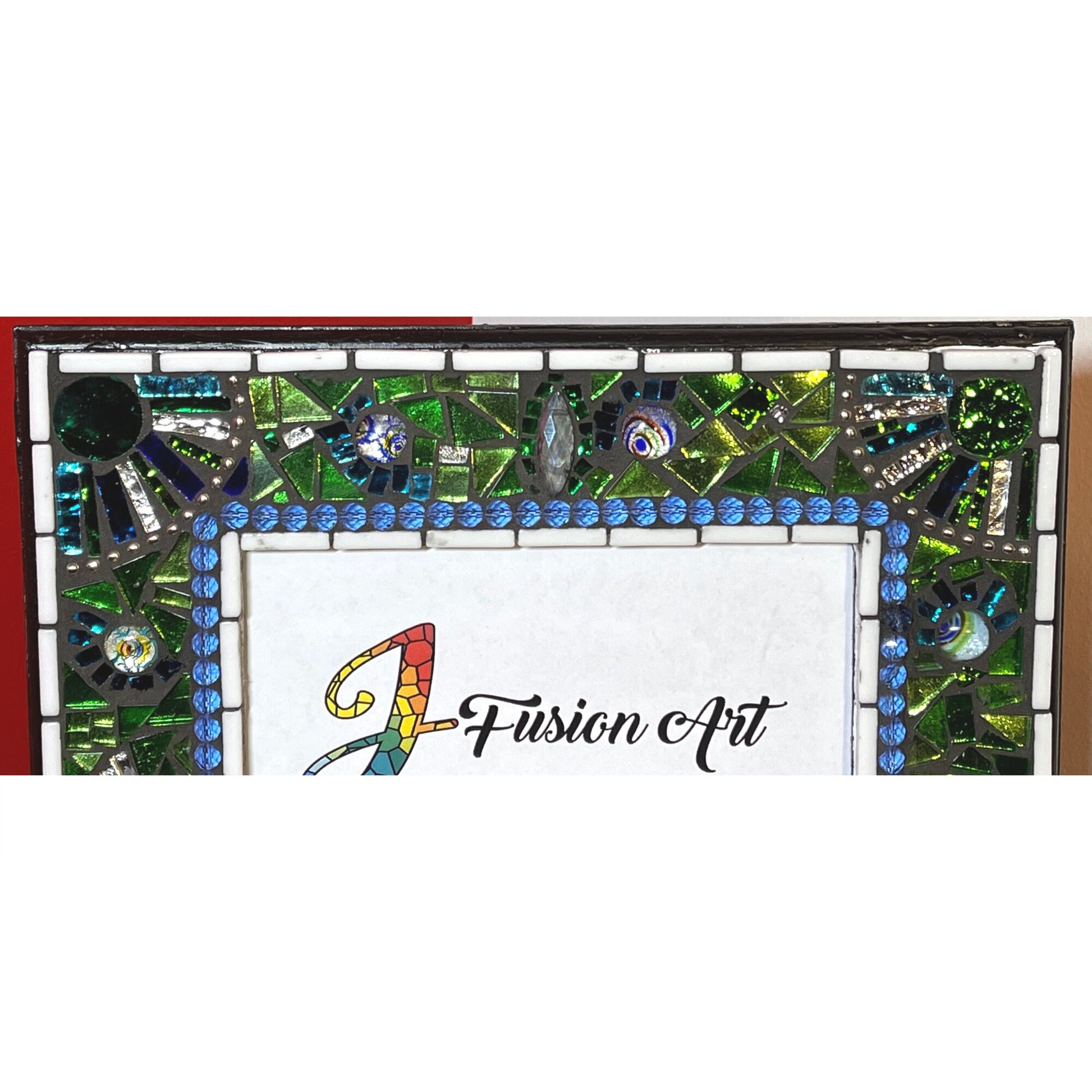 Mosaic Photo Frame/5" x 7"/Blue & Green/READY TO SHIP - PHOTO FRAMES