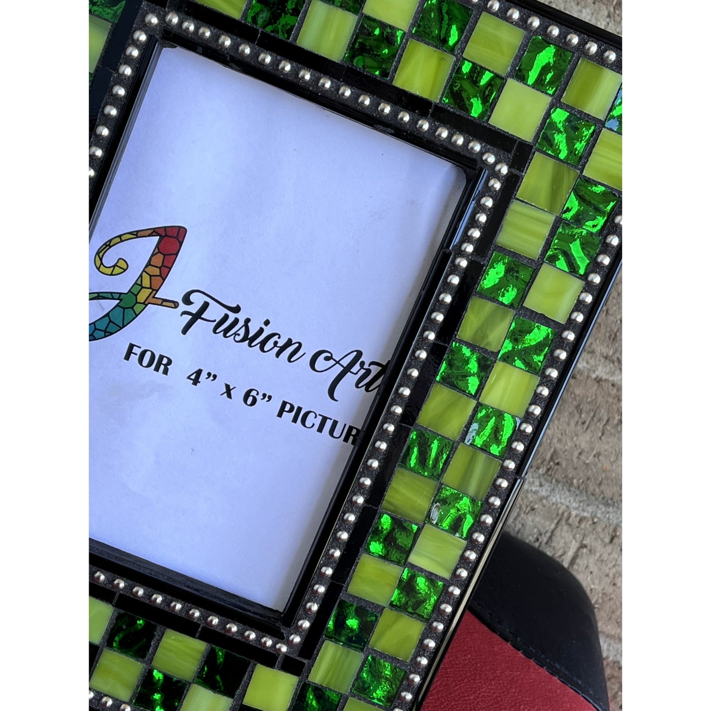 Mosaic Photo Frame/4" x 6"/Green/READY TO SHIP - PHOTO FRAMES