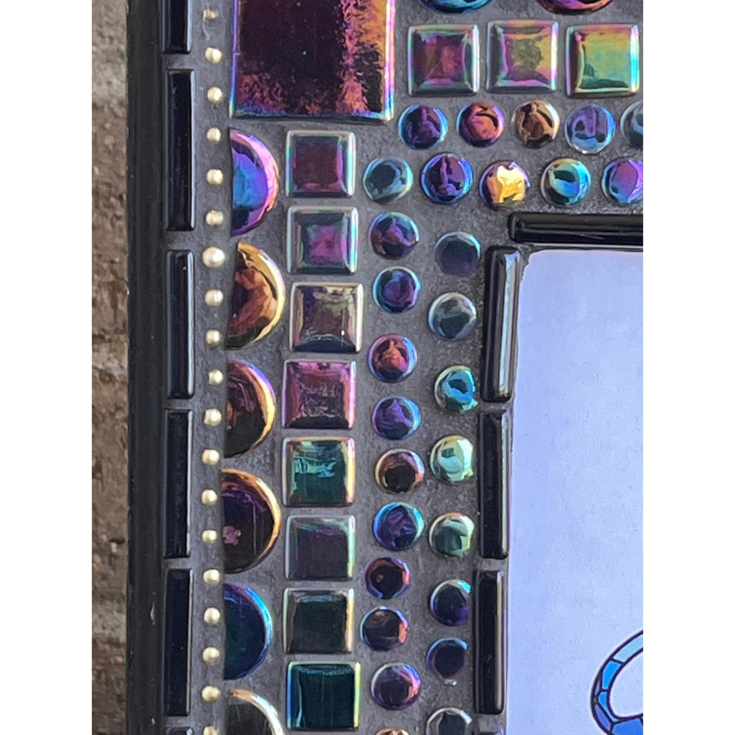 Mosaic Photo Frame/5" x 7"/Iridescent Black/READY TO SHIP - PHOTO FRAMES