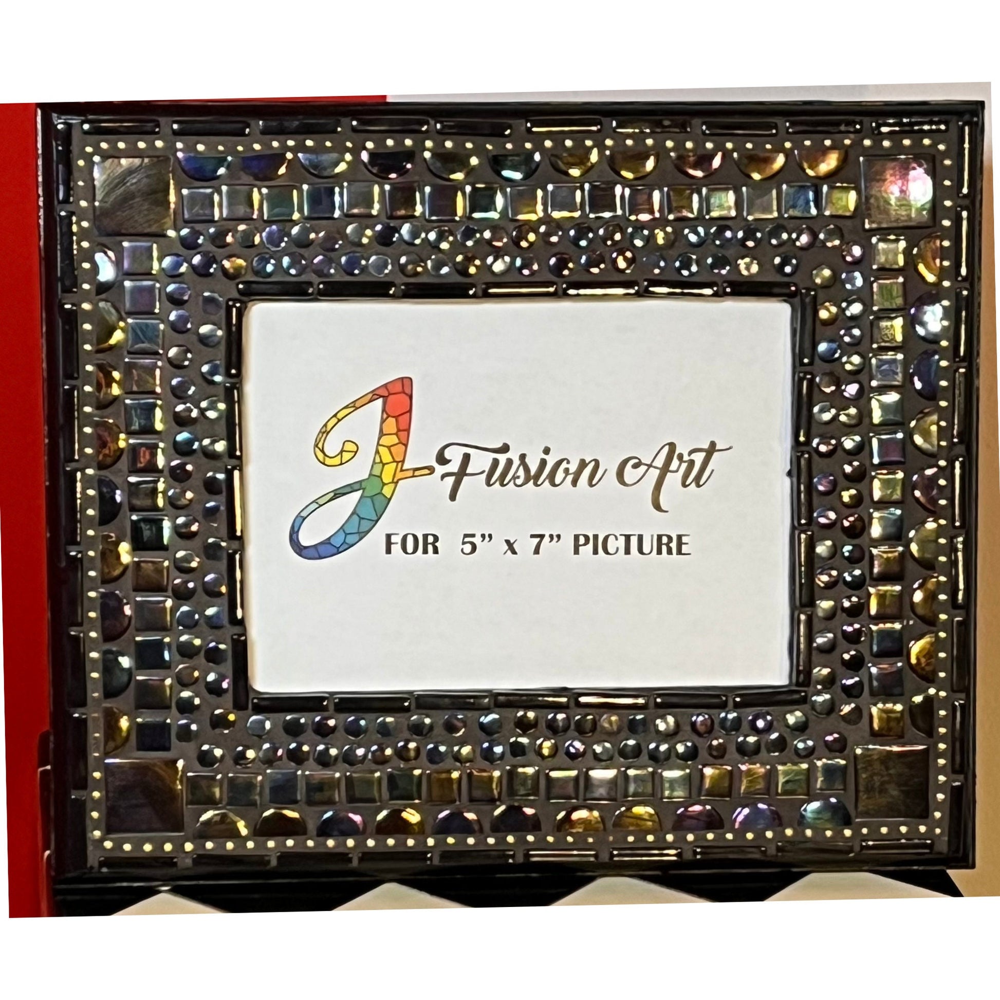 Mosaic Photo Frame/5" x 7"/Iridescent Black/READY TO SHIP - PHOTO FRAMES
