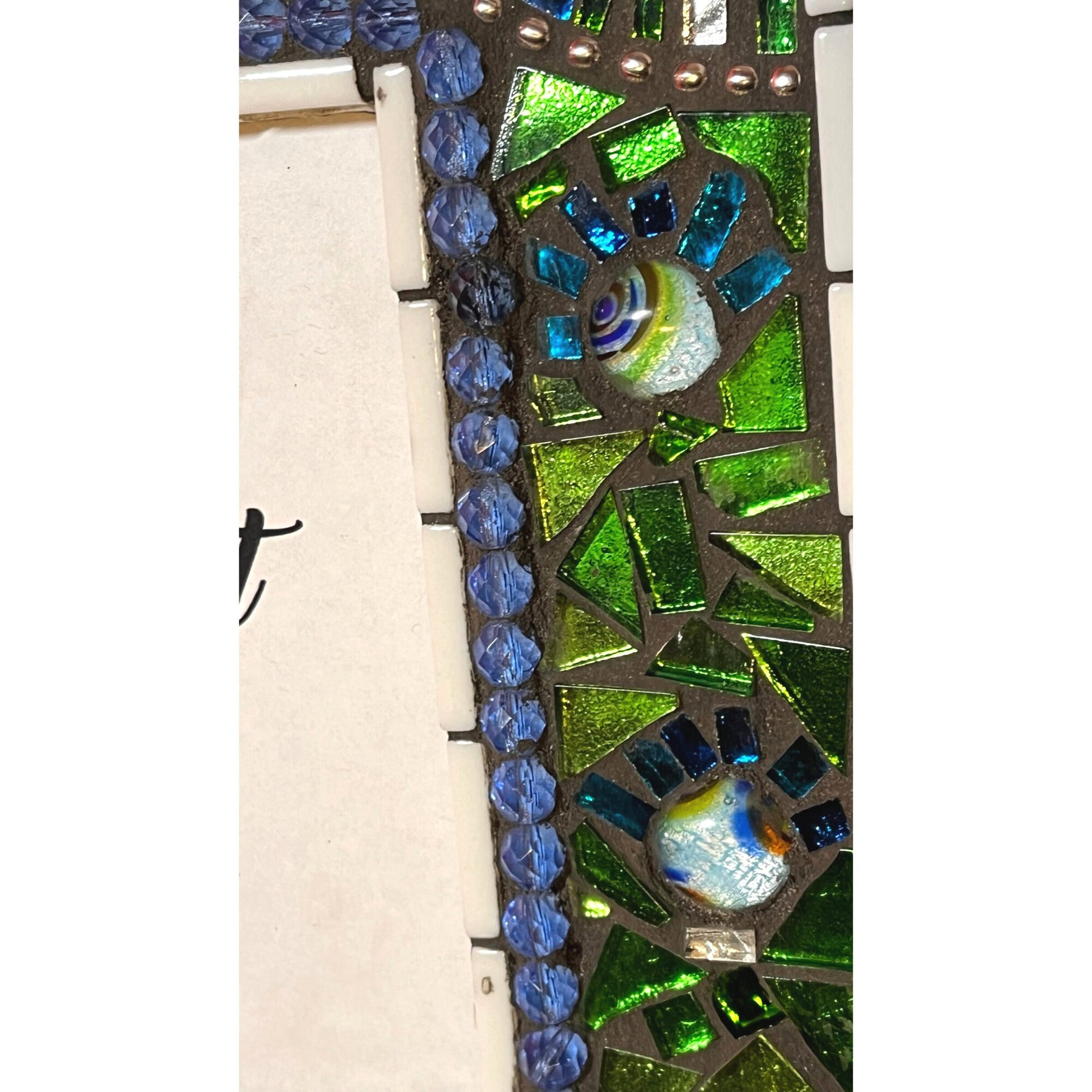 Mosaic Photo Frame/5" x 7"/Blue & Green/READY TO SHIP - PHOTO FRAMES