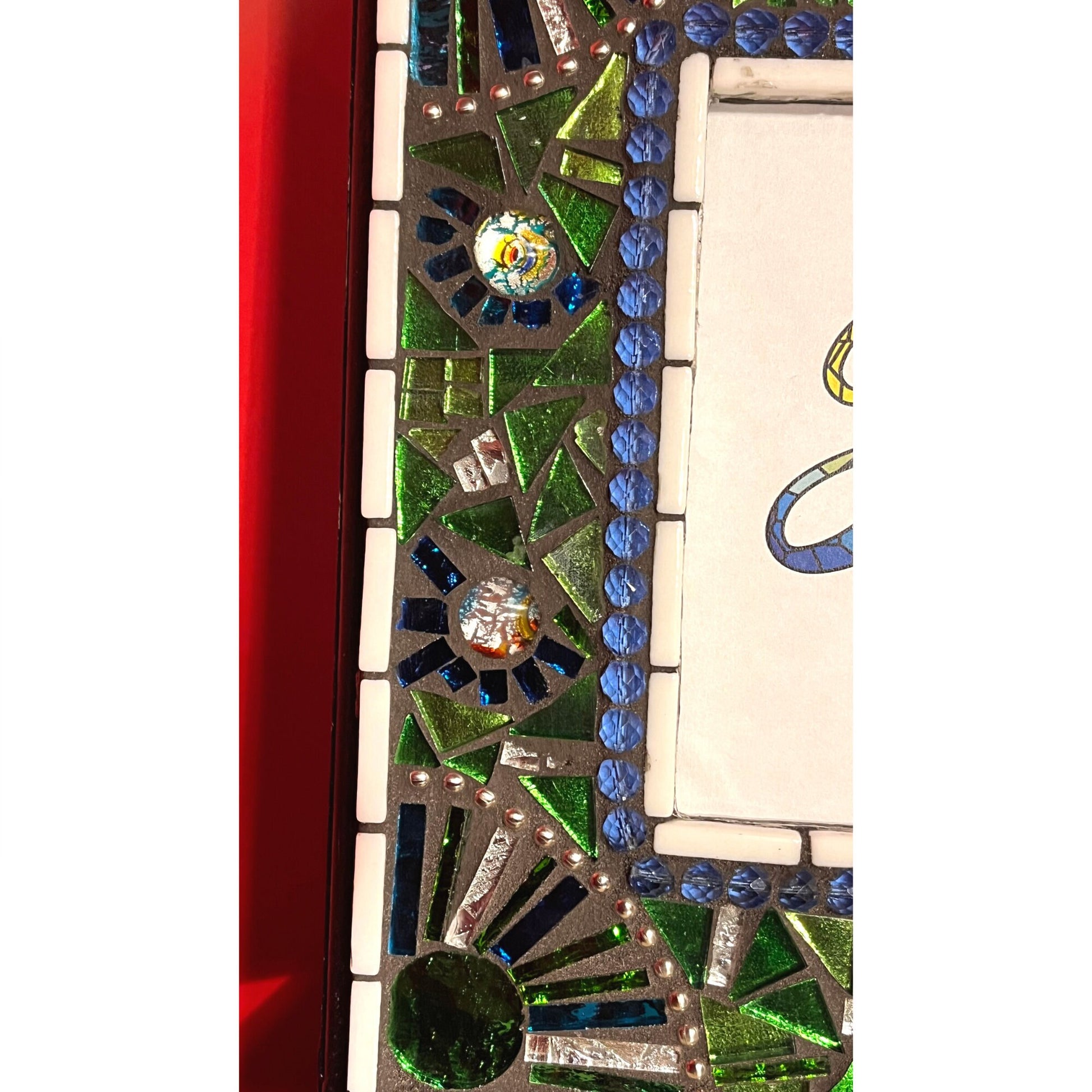Mosaic Photo Frame/5" x 7"/Blue & Green/READY TO SHIP - PHOTO FRAMES