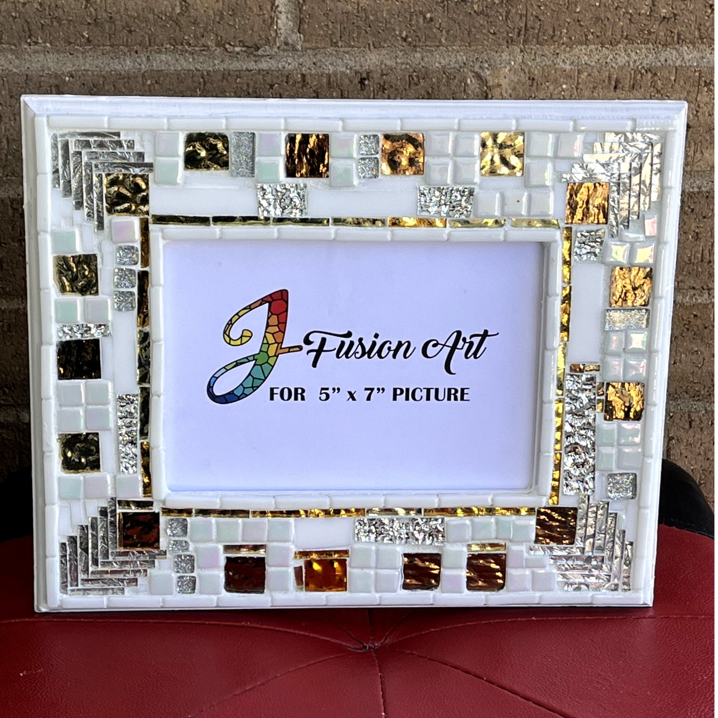 Mosaic Photo Frame/5" x 7"/White/Silver/Gold/READY TO SHIP - PHOTO FRAMES