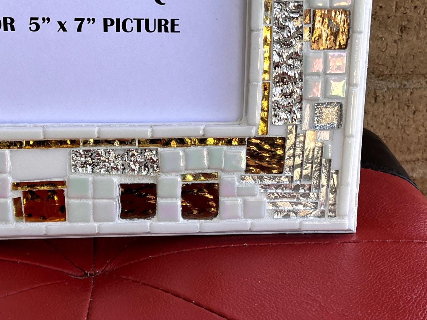 Mosaic Photo Frame/5" x 7"/White/Silver/Gold/READY TO SHIP - PHOTO FRAMES