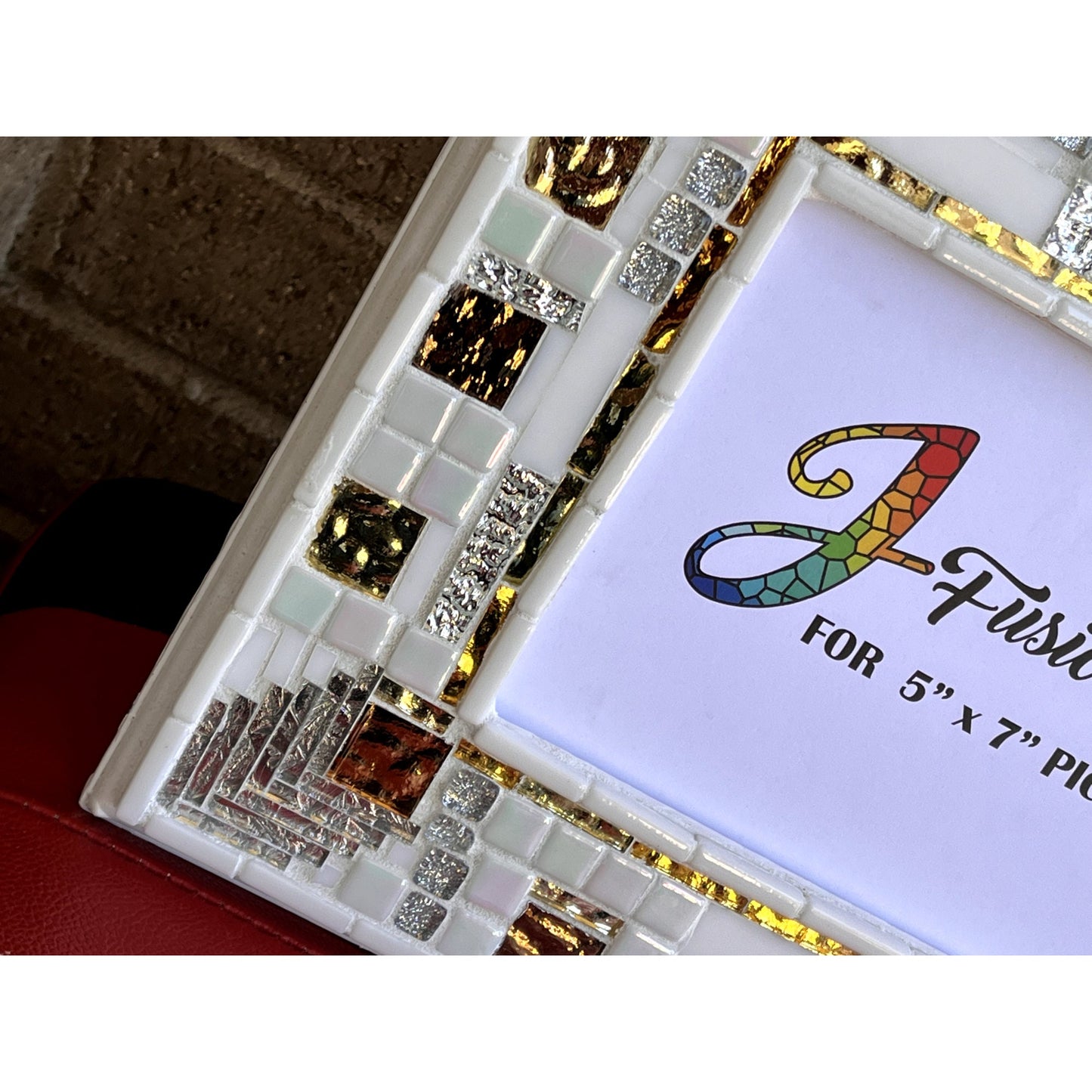 Mosaic Photo Frame/5" x 7"/White/Silver/Gold/READY TO SHIP - PHOTO FRAMES