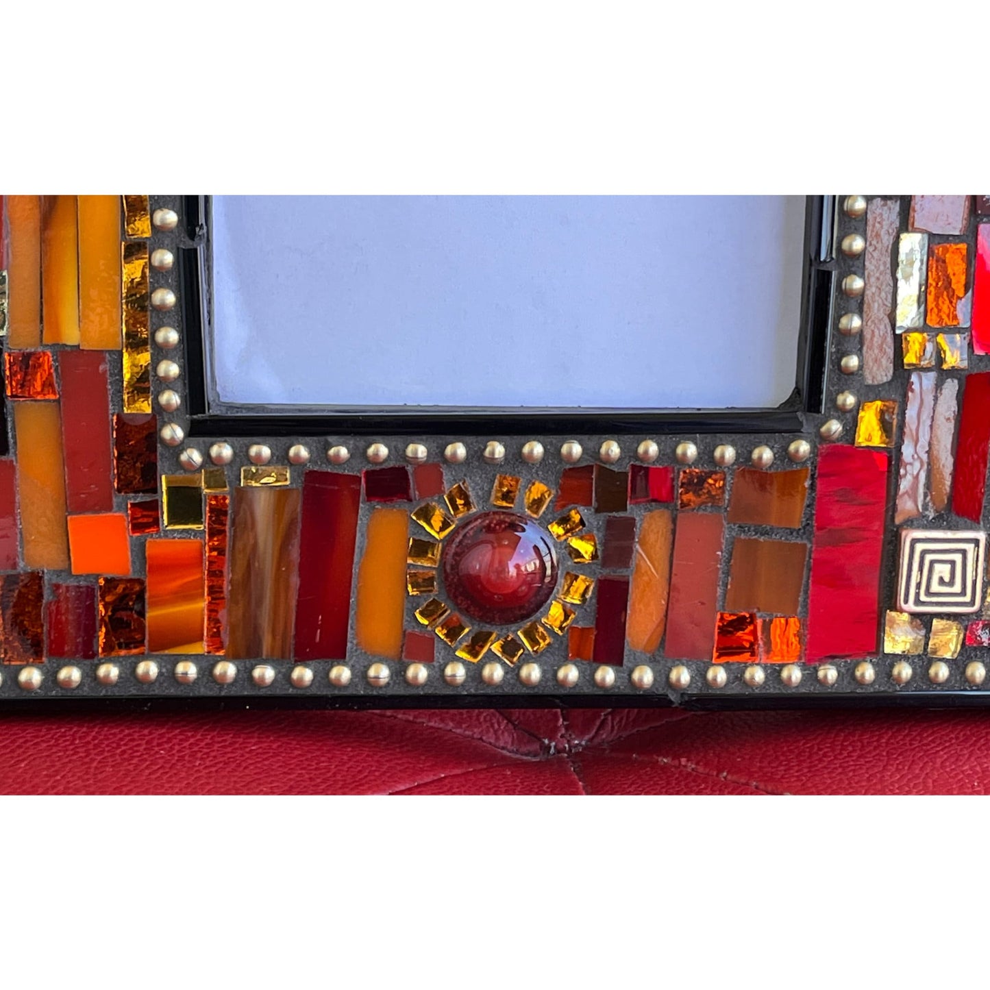 Mosaic Photo Frame/4" x 6"/Red and Orange/READY TO SHIP - PHOTO FRAMES