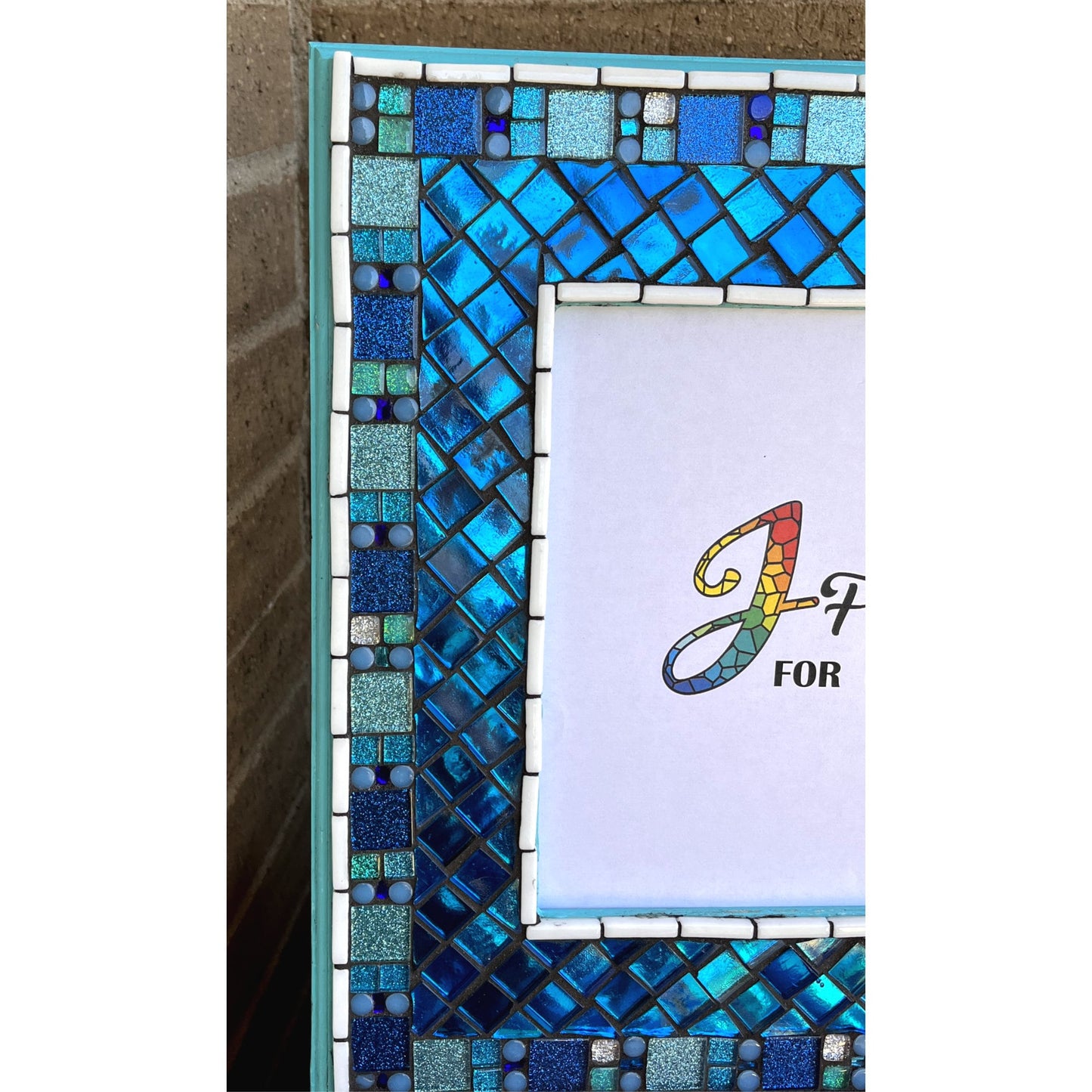Mosaic Photo Frame/8" x 10"/Ocean/READY TO SHIP - PHOTO FRAMES