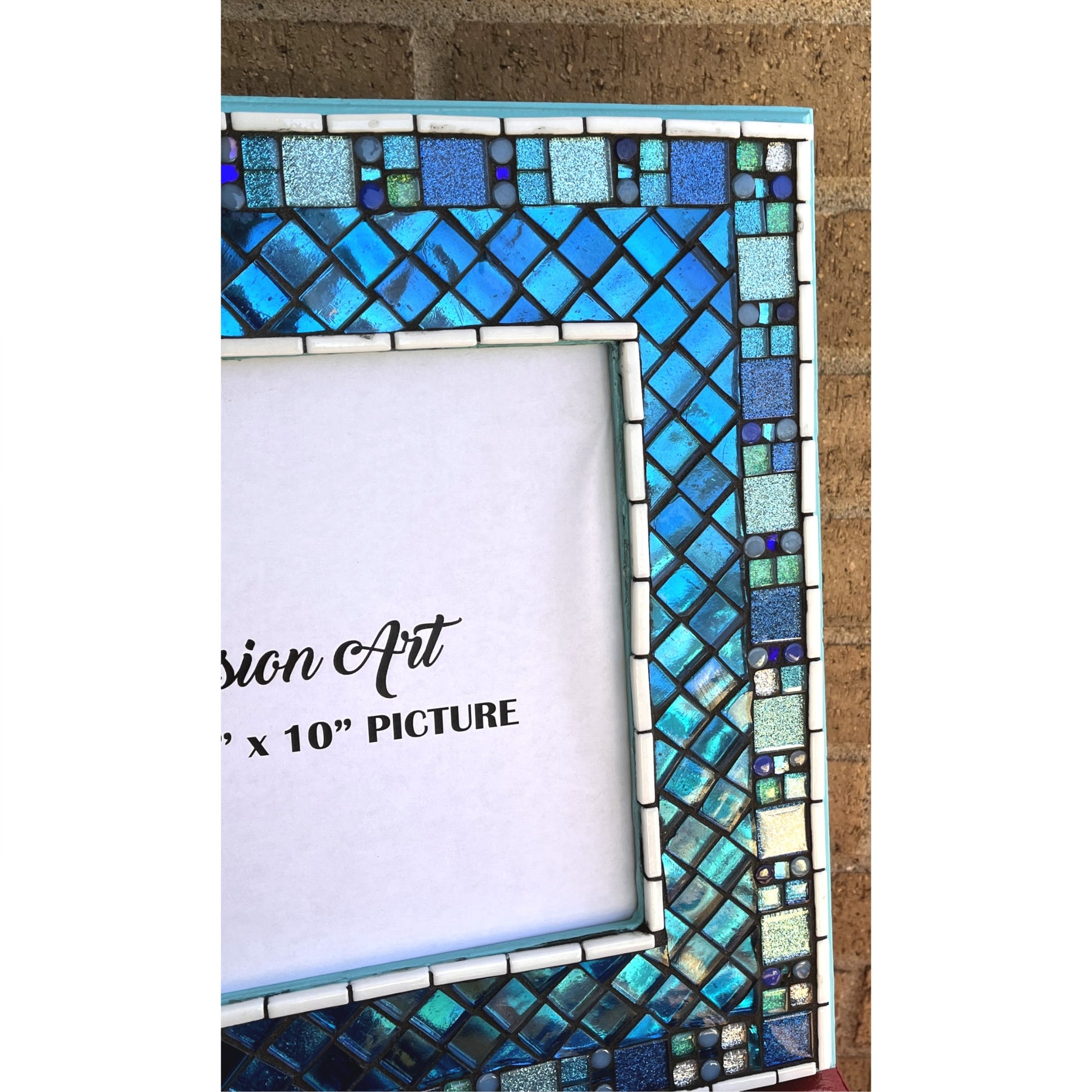 Mosaic Photo Frame/8" x 10"/Ocean/READY TO SHIP - PHOTO FRAMES