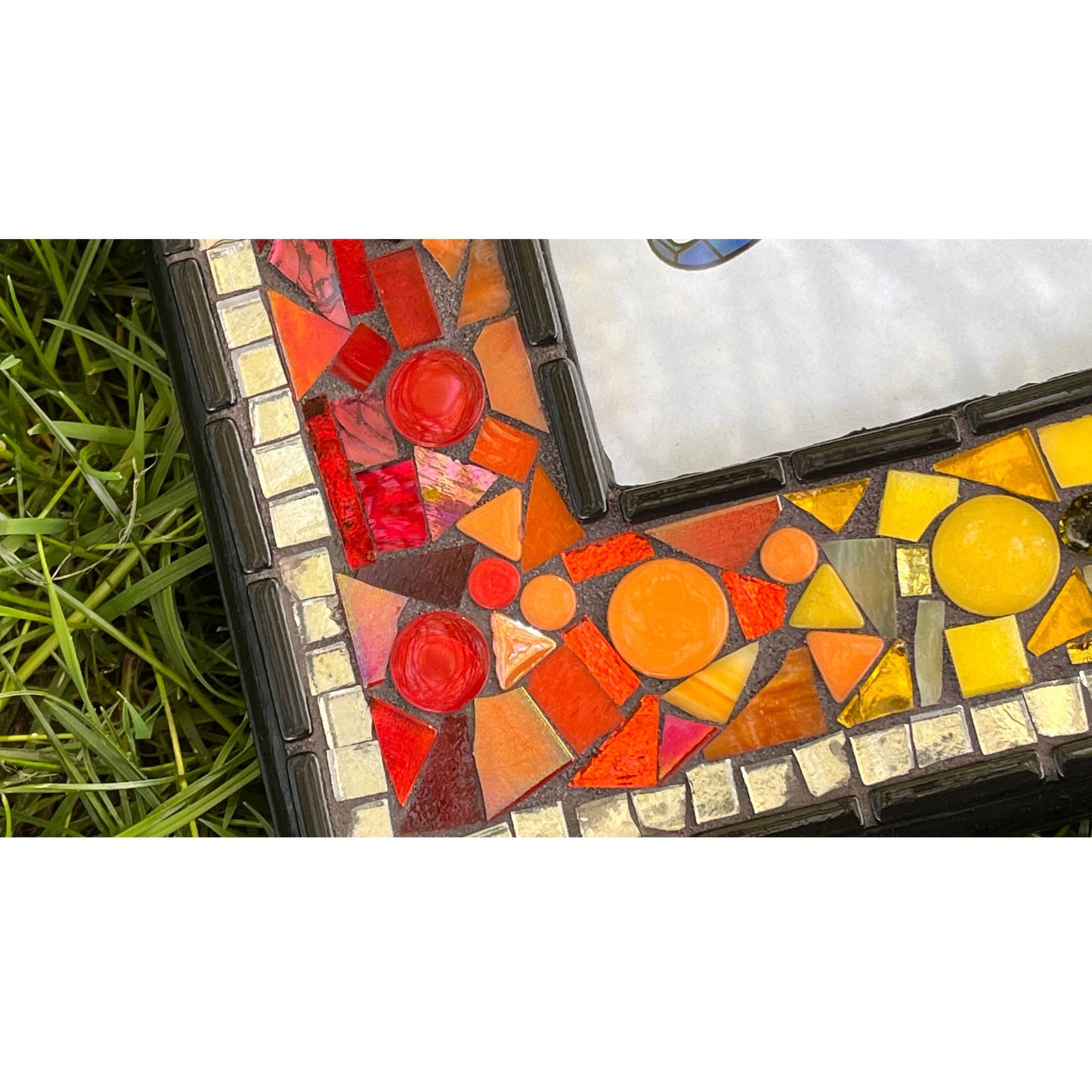 MOSAIC PHOTO FRAME/ 5" X 7" Rainbow-esque - PHOTO FRAMES