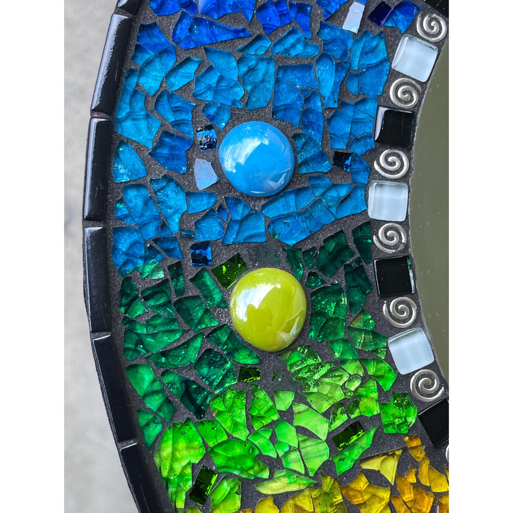Rainbow 14" Mirror | Tempered Glass & Mosaic | Sparkling Beauty -
