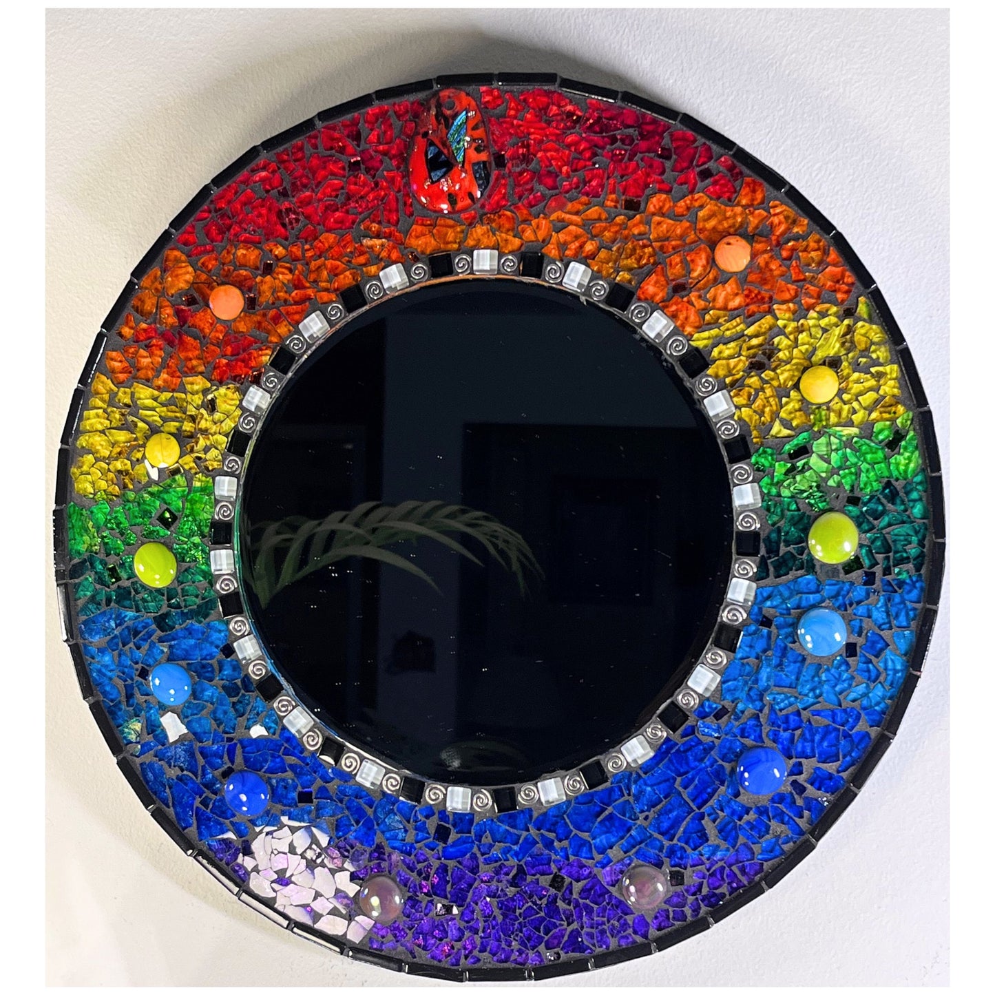 Rainbow 14" Mirror | Tempered Glass & Mosaic | Sparkling Beauty -