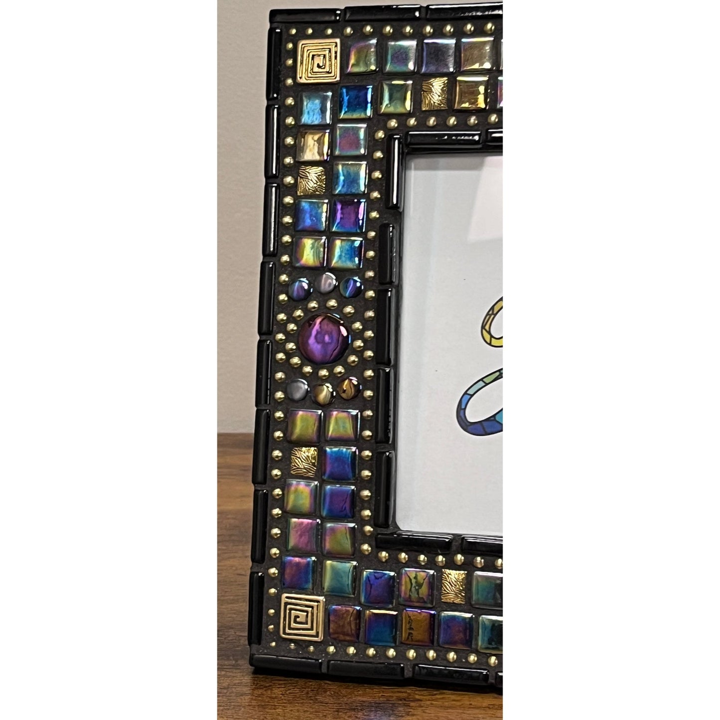 MOSAIC PHOTO FRAME| 5" x 7" | Black Iridescent Pearl | Top Seller - PHOTO FRAMES