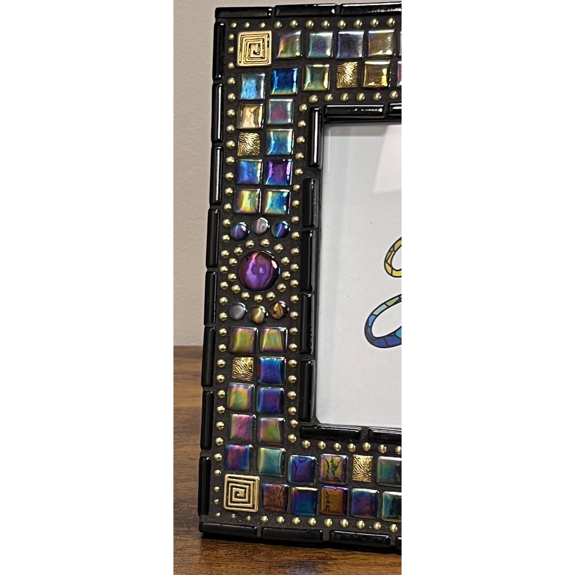 MOSAIC PHOTO FRAME| 5" x 7" | Black Iridescent Pearl | Top Seller - PHOTO FRAMES