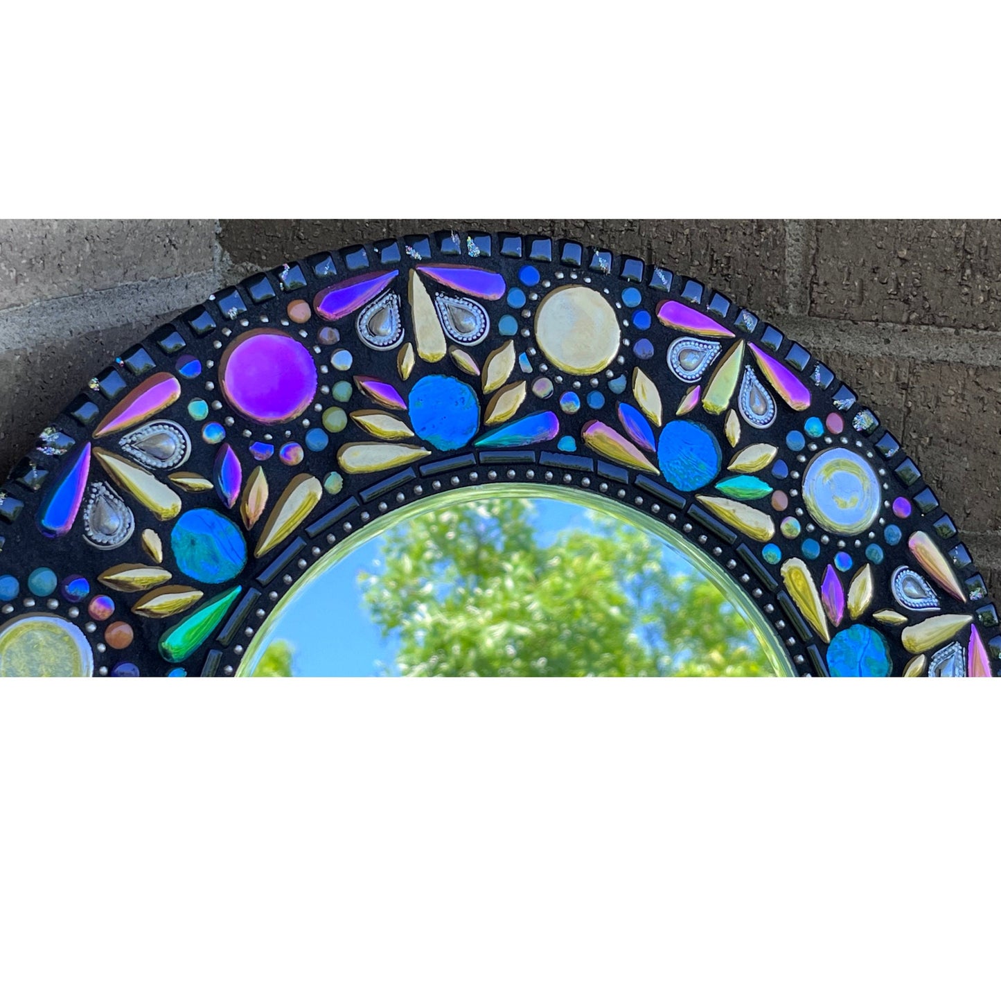 MOSAIC MIRROR 14" | Iridescent Fiesta| Sophisticated! One of a kind - MIRRORS