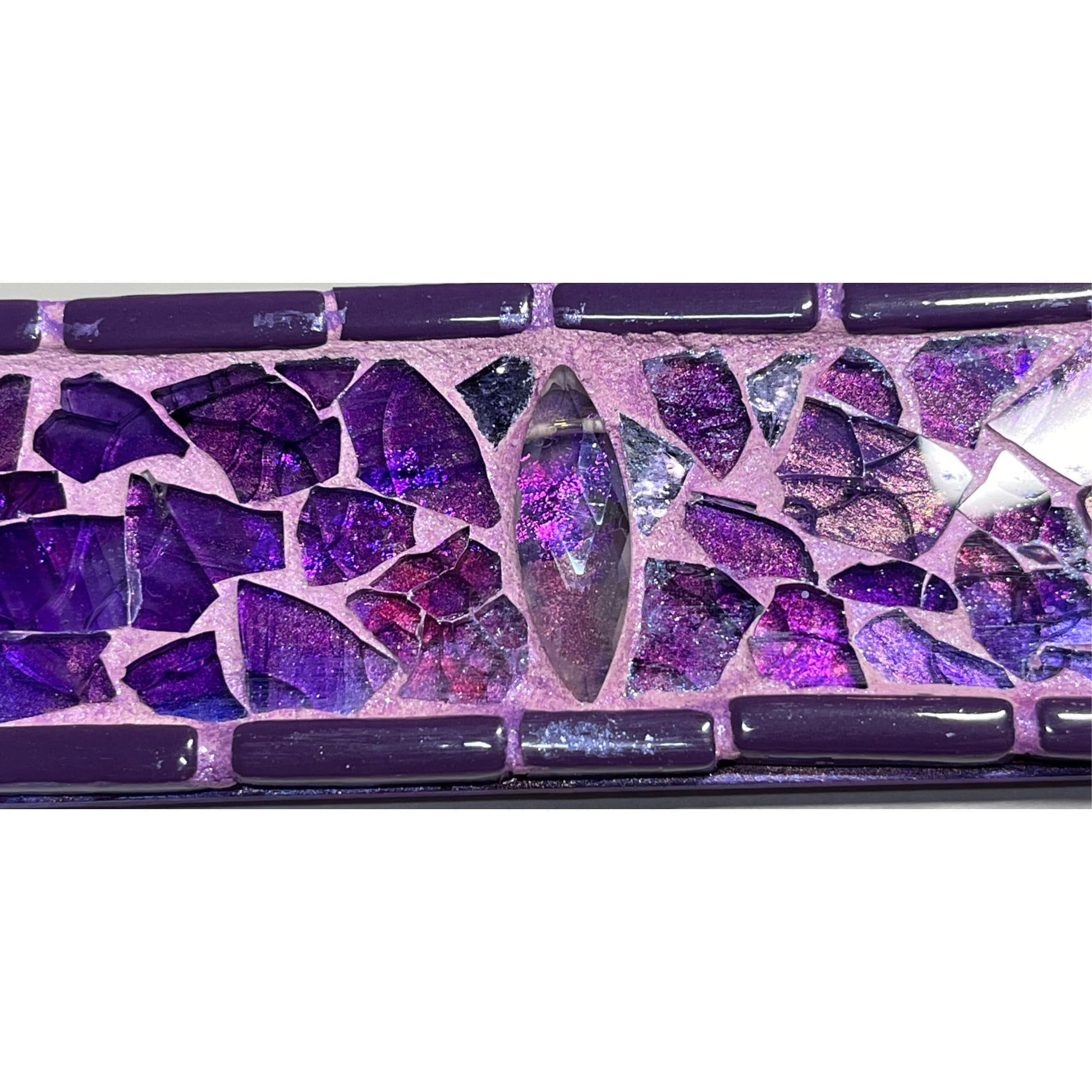 Purple Photo Frame | 5" x 7" | Purple Tempered Glass and Mosaic| Stunning color and shine! - PHOTO FRAMES