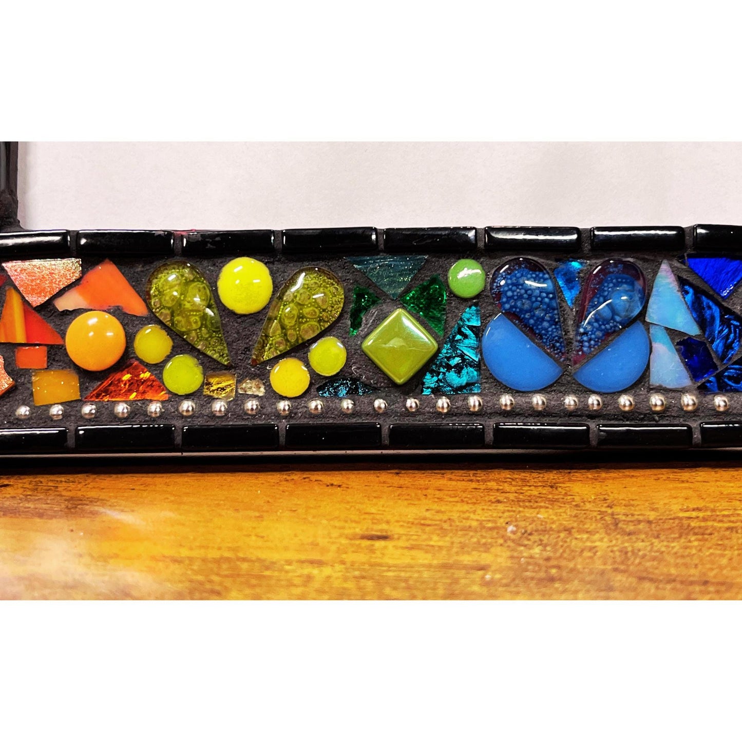 Rainbow Mosaic Photo Frame / 5" x 7" / Rainbow Patchwork. Lots of texture. Unique Holiday Gift. Best Seller! - PHOTO FRAMES