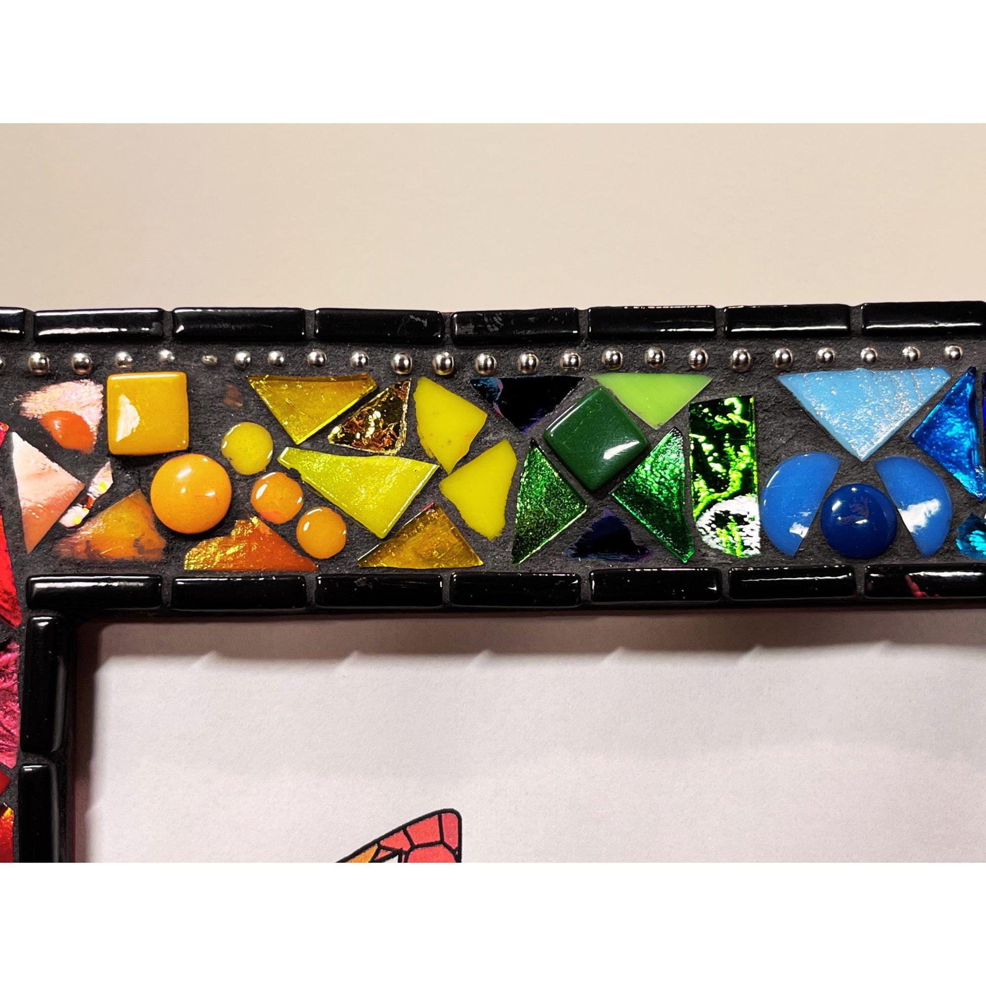 Rainbow Mosaic Photo Frame / 5" x 7" / Rainbow Patchwork. Lots of texture. Unique Holiday Gift. Best Seller! - PHOTO FRAMES