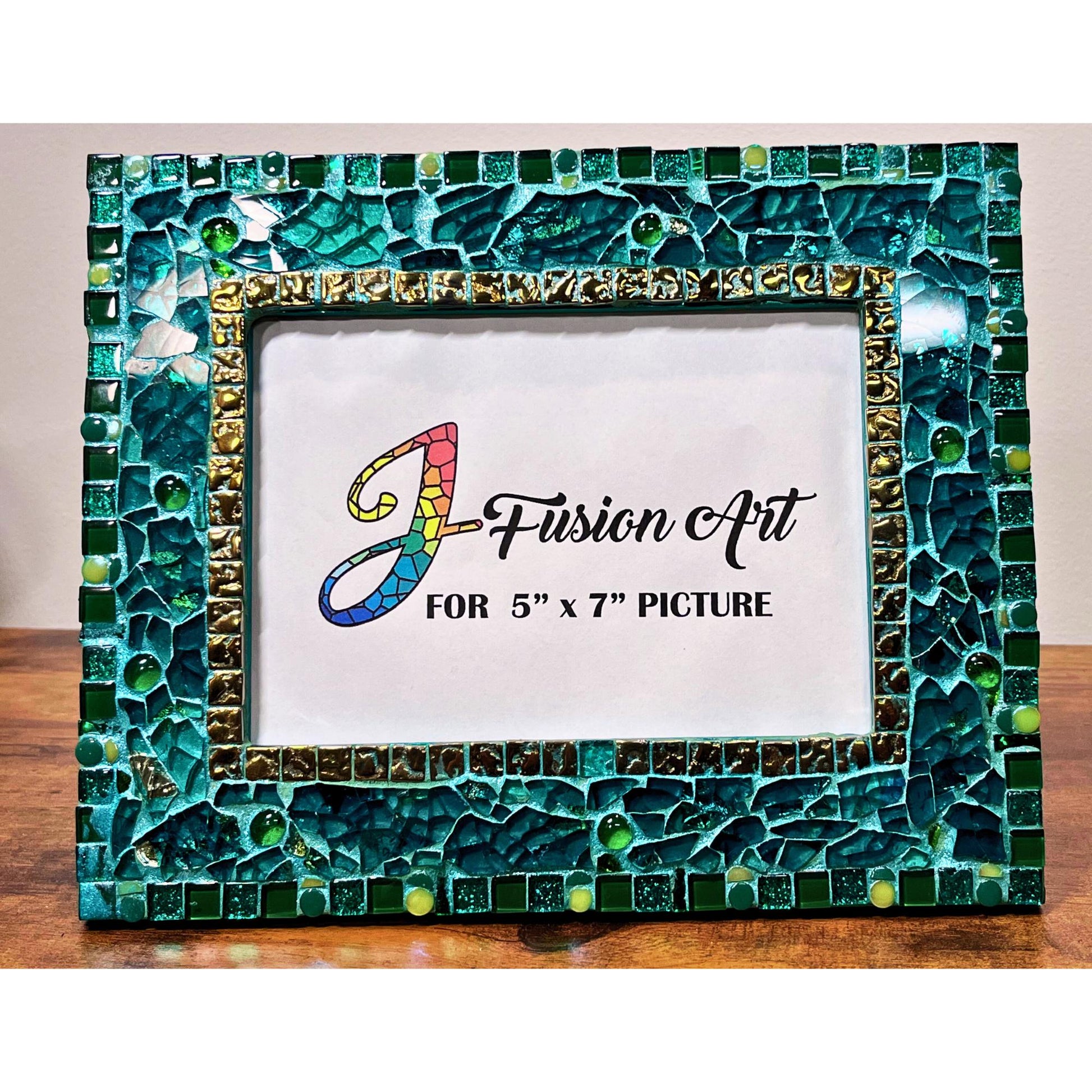 Green Tempered Glass Photo Frame / 5x7 - PHOTO FRAMES