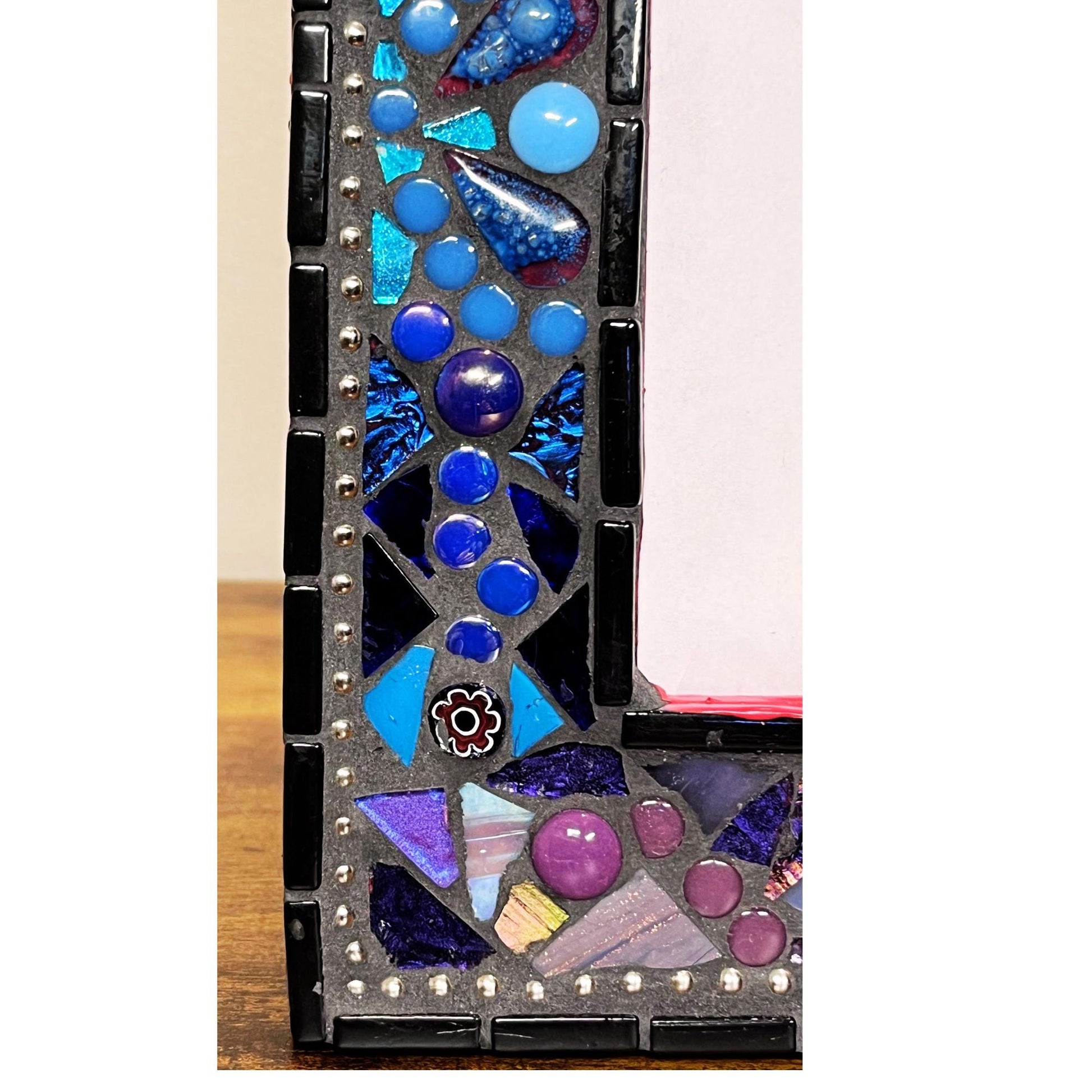 Rainbow Mosaic Photo Frame | 8" x 10" | Rainbow Patchwork. Lots of texture. Unique Holiday Gift. - PHOTO FRAMES