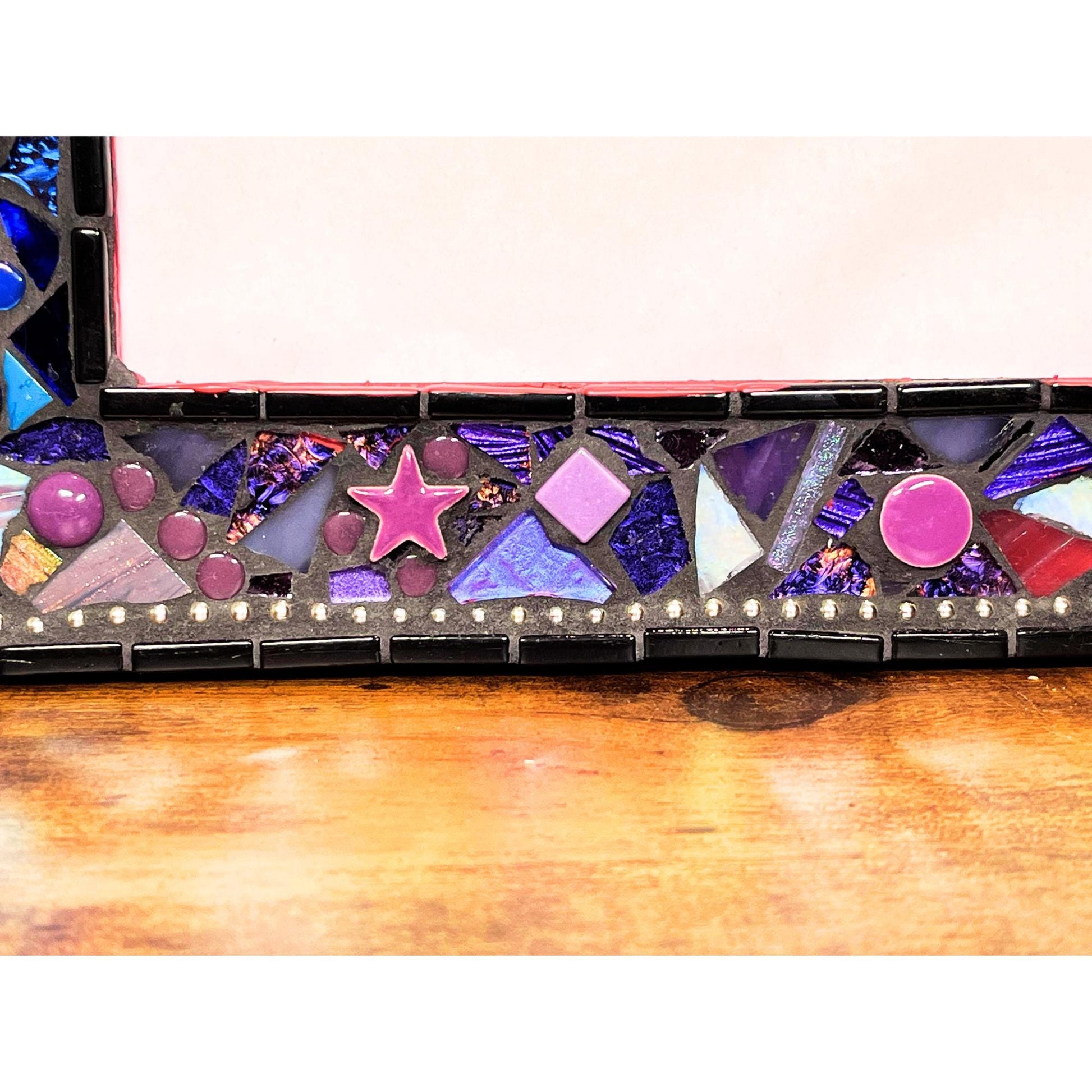 Rainbow Mosaic Photo Frame | 8" x 10" | Rainbow Patchwork. Lots of texture. Unique Holiday Gift. - PHOTO FRAMES