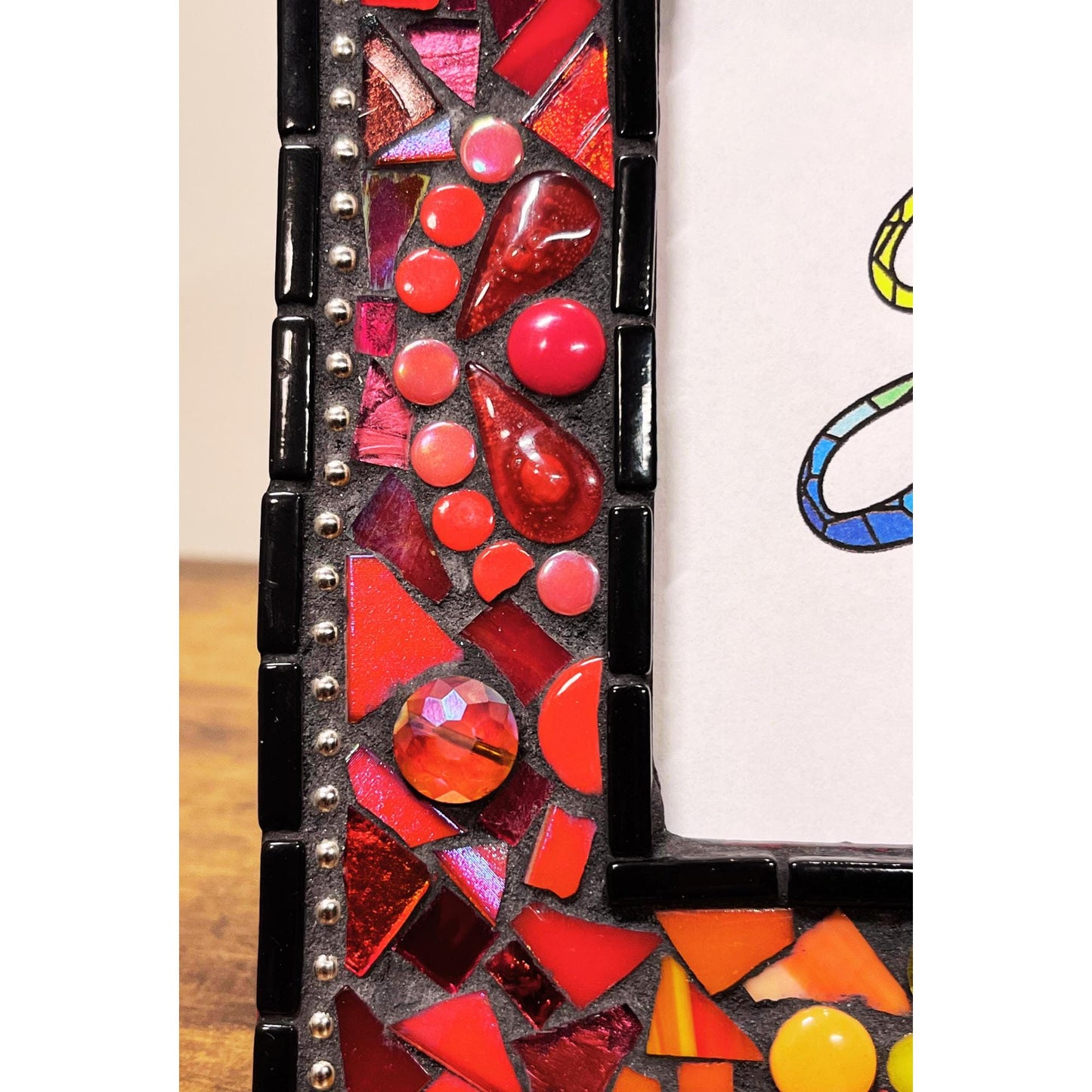 Rainbow Mosaic Photo Frame / 5" x 7" / Rainbow Patchwork. Lots of texture. Unique Holiday Gift. Best Seller! - PHOTO FRAMES