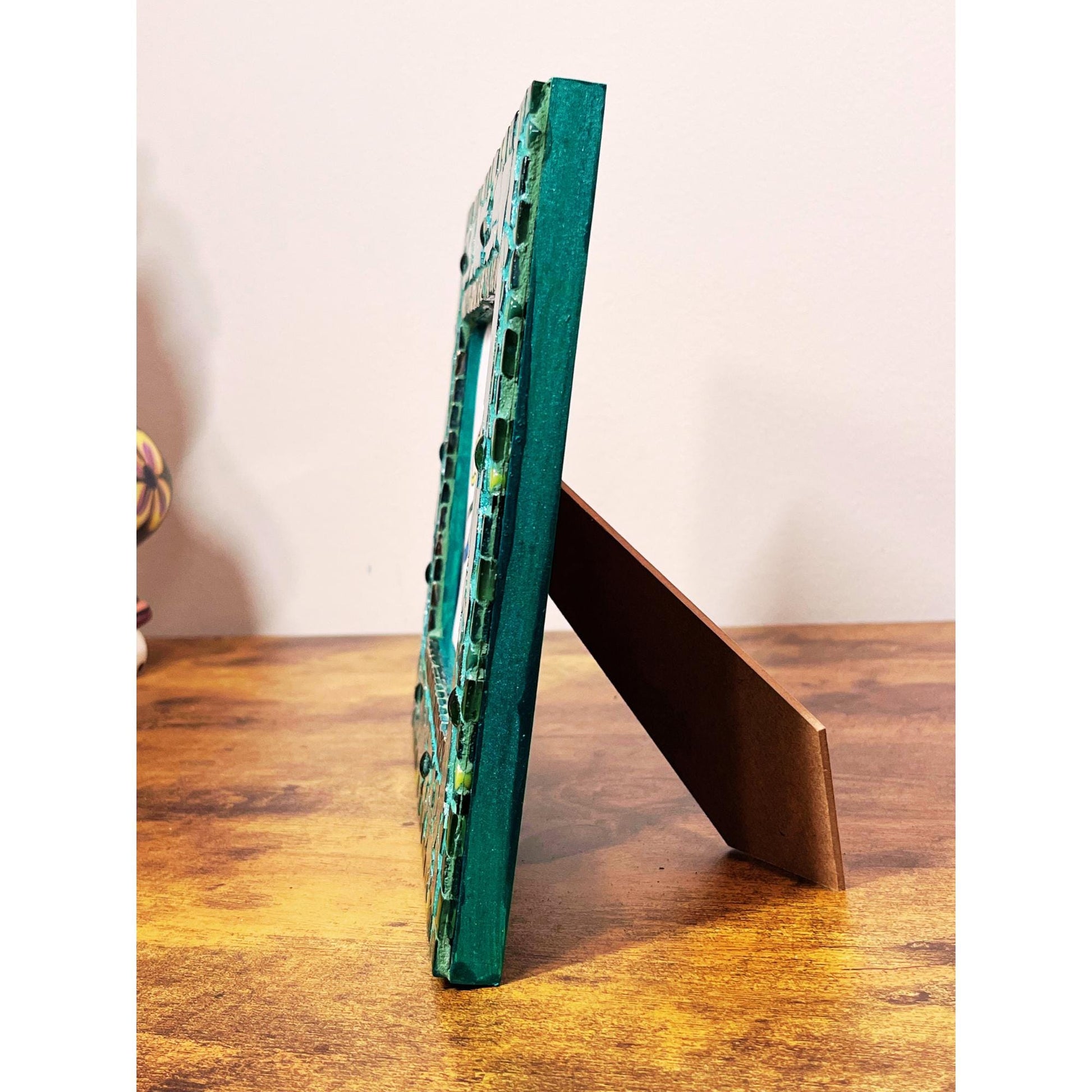 Green Tempered Glass Photo Frame / 5x7 / For Exquisite Displays, One of a Kind - PHOTO FRAMES