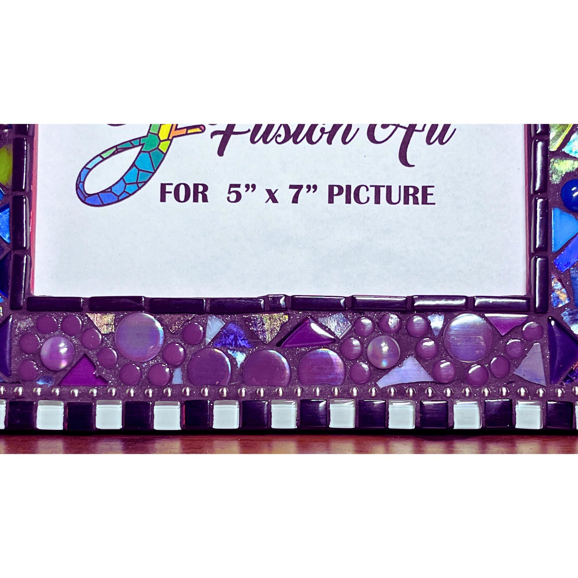 Rainbow Mosaic Photo Frame / 5" x 7" / Rainbow Patchwork. Lots of texture. Unique Best Seller! - PHOTO FRAMES