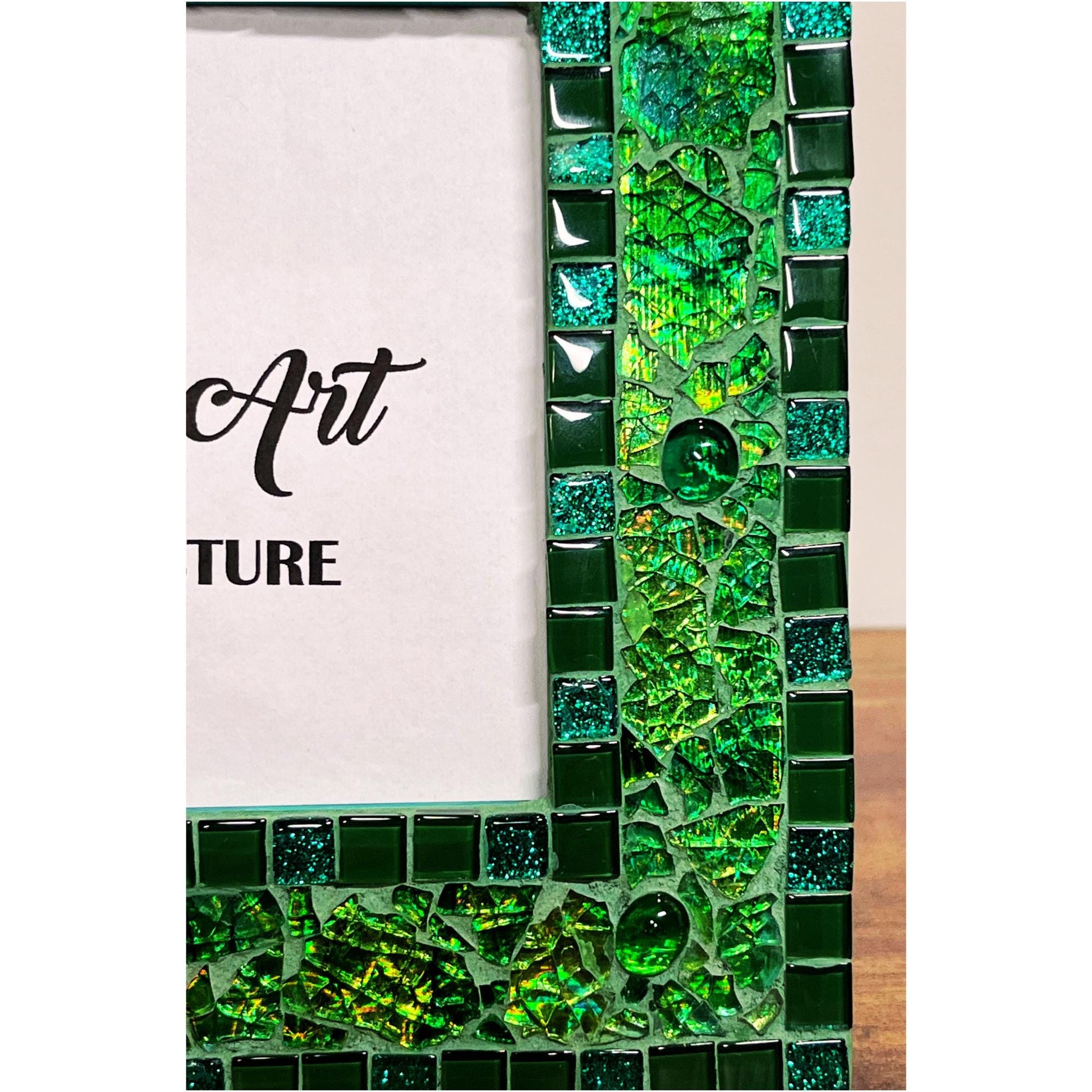 Green Tempered Glass Photo Frame / 5x7 / For Exquisite Displays, One of a Kind - PHOTO FRAMES