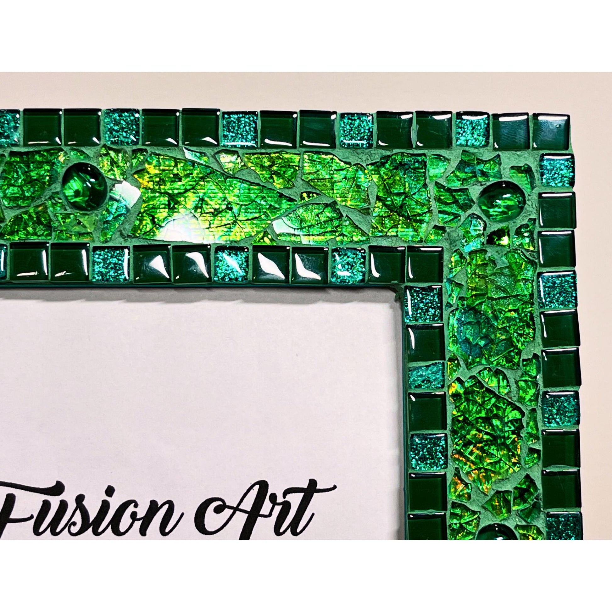 Green Tempered Glass Photo Frame / 5x7 / For Exquisite Displays, One of a Kind - PHOTO FRAMES