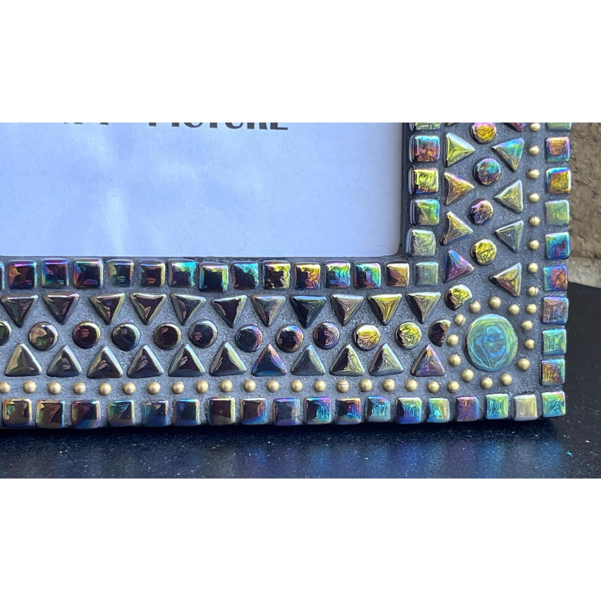 Mosaic Photo Frame 5"x7"| Stylish Black Iridescent | Perfect Gift - PHOTO FRAMES