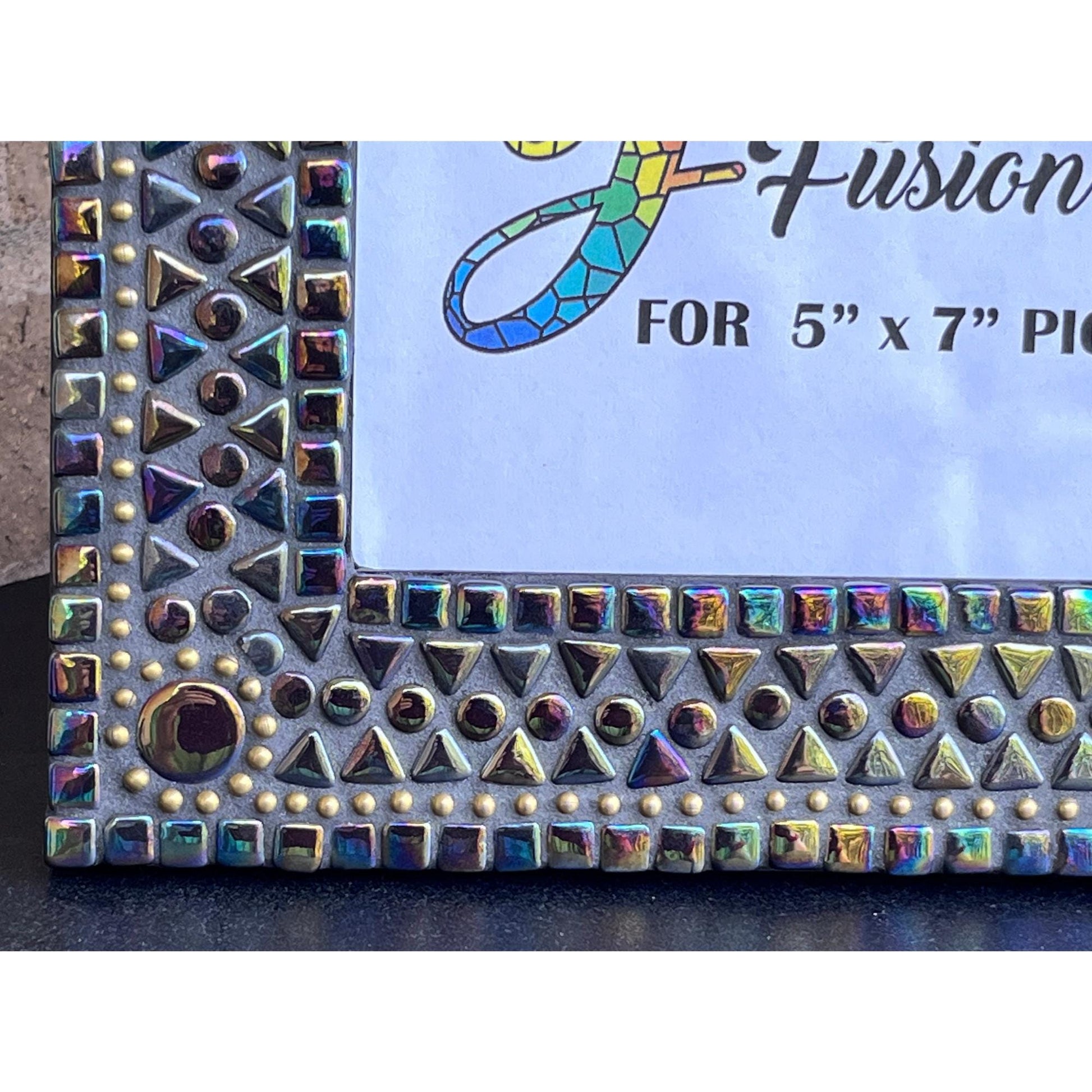 Mosaic Photo Frame 5"x7"| Stylish Black Iridescent | Perfect Gift - PHOTO FRAMES
