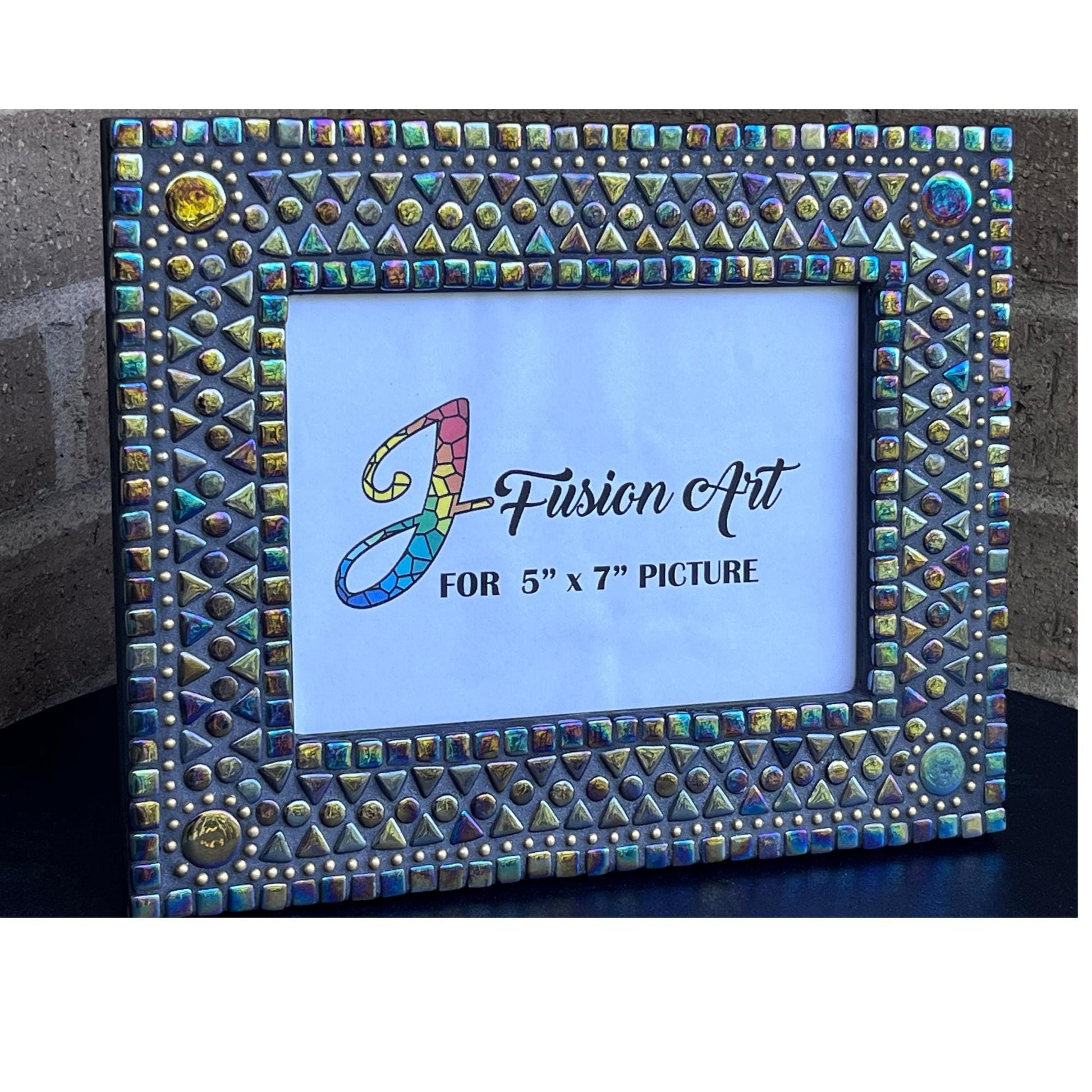 Mosaic Photo Frame 5"x7"| Stylish Black Iridescent | Perfect Gift - PHOTO FRAMES