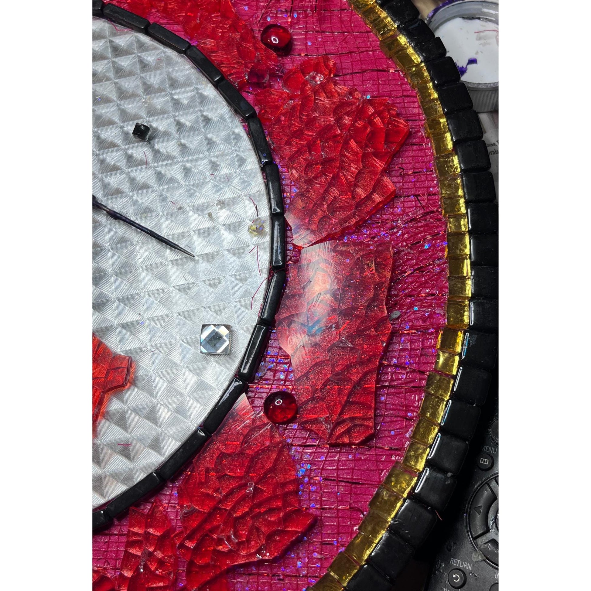 Captivating 14" Mosaic Mirror |Orient Inspired Decor| Statement Piece. - MIRRORS