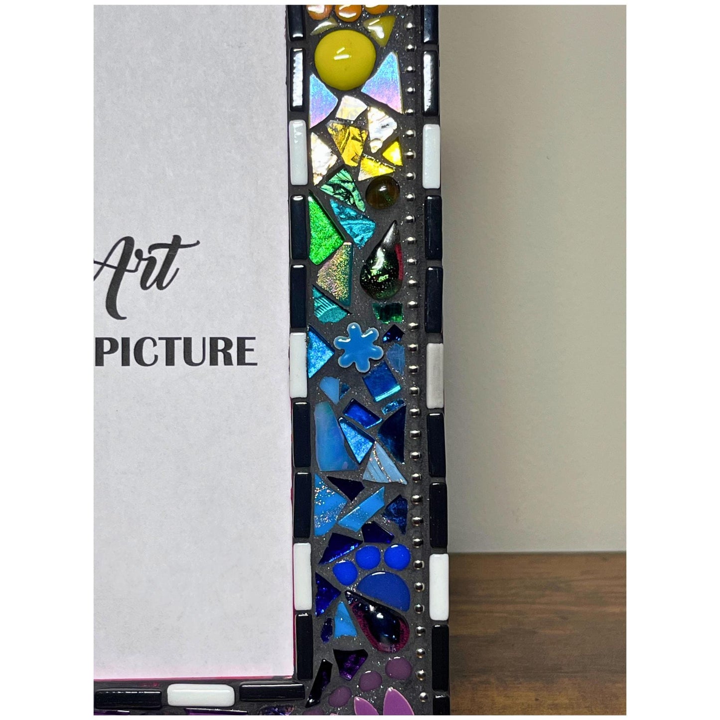 Rainbow Mosaic Photo Frame | 8" x 10" | Rainbow Patchwork. Lots of texture. Bestseller! - PHOTO FRAMES