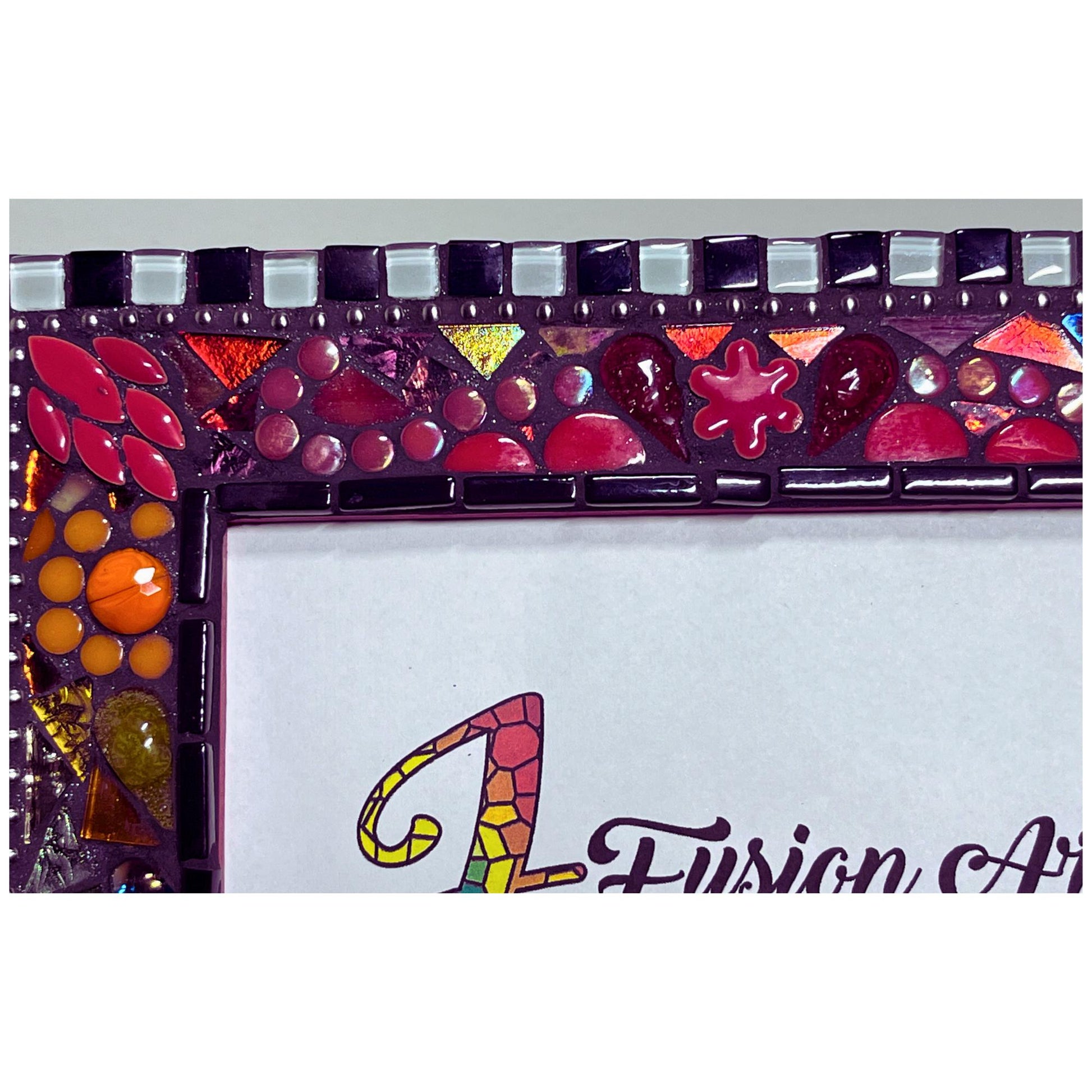 Rainbow Mosaic Photo Frame / 5" x 7" / Rainbow Patchwork. Lots of texture. Unique Best Seller! - PHOTO FRAMES