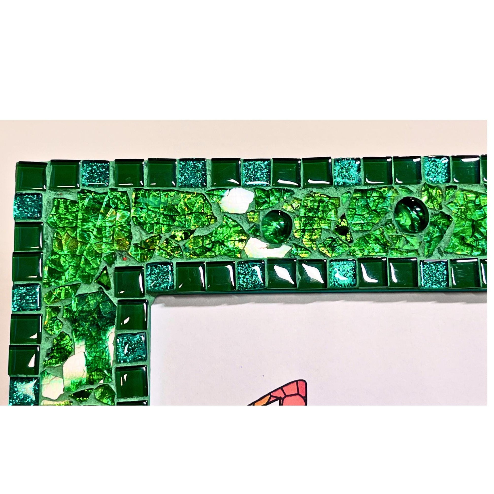 Green Tempered Glass Photo Frame / 5x7 / For Exquisite Displays, One of a Kind - PHOTO FRAMES