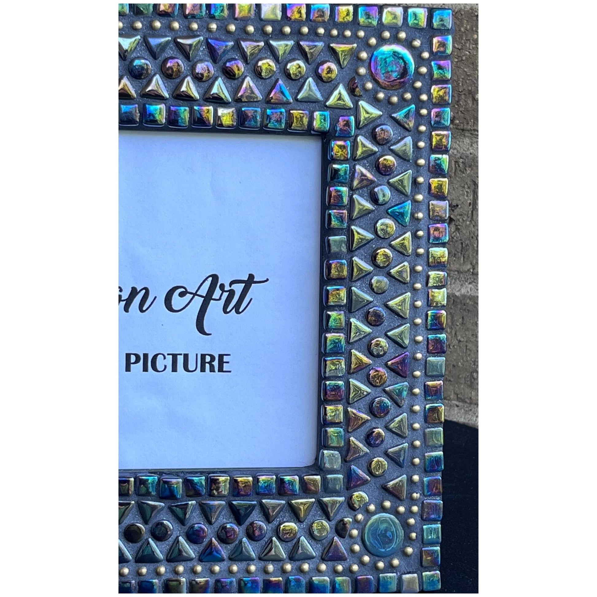 Mosaic Photo Frame 5"x7"| Stylish Black Iridescent | Perfect Gift - PHOTO FRAMES
