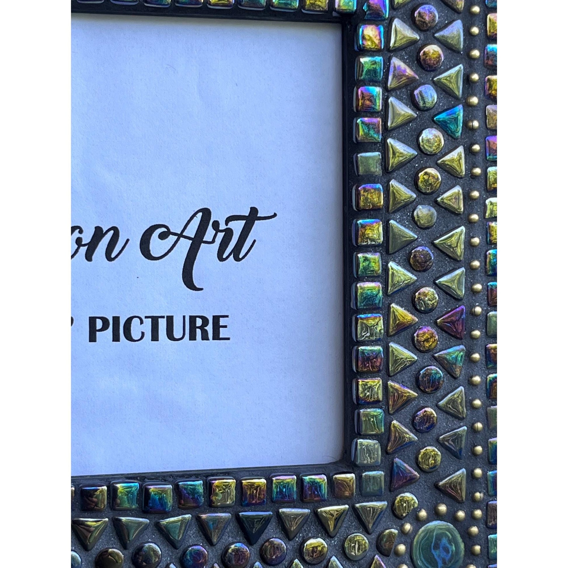 Mosaic Photo Frame 5"x7"| Stylish Black Iridescent | Perfect Gift - PHOTO FRAMES
