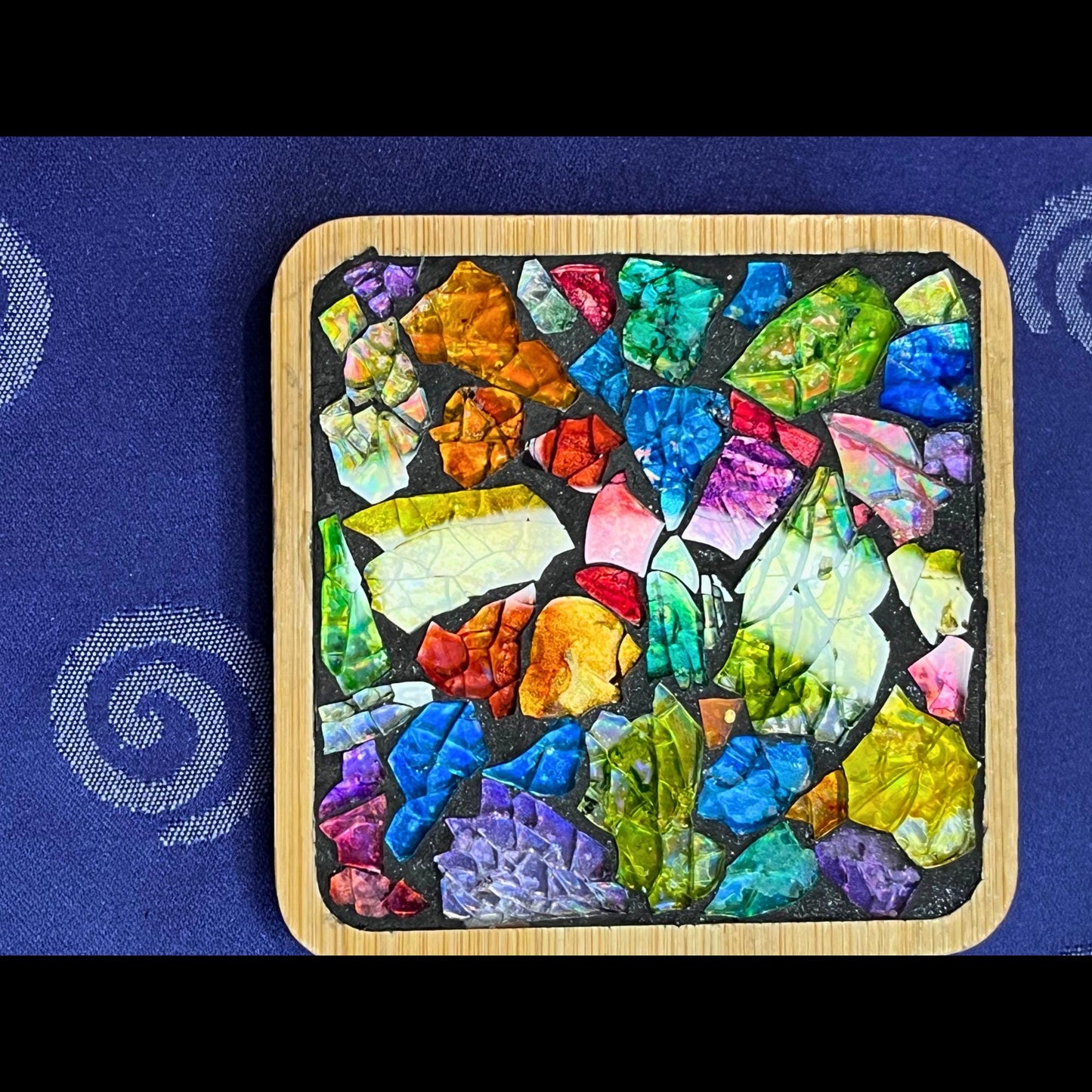 COASTER SET - 4 piece| Rainbow Tempered Glass| One of a kind -