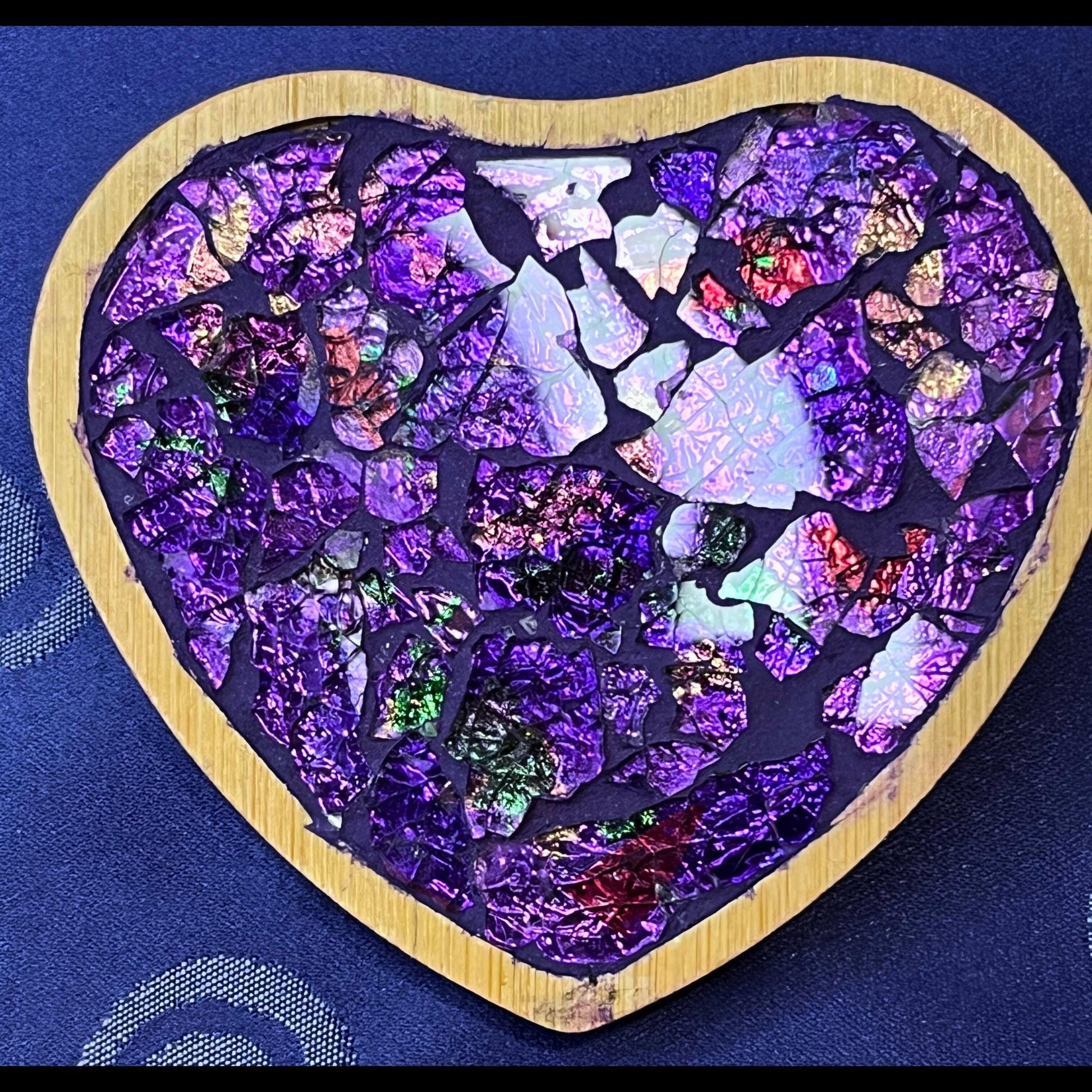 COASTER SET - 4 piece|PURPLE & jewel tones| One of a kind -