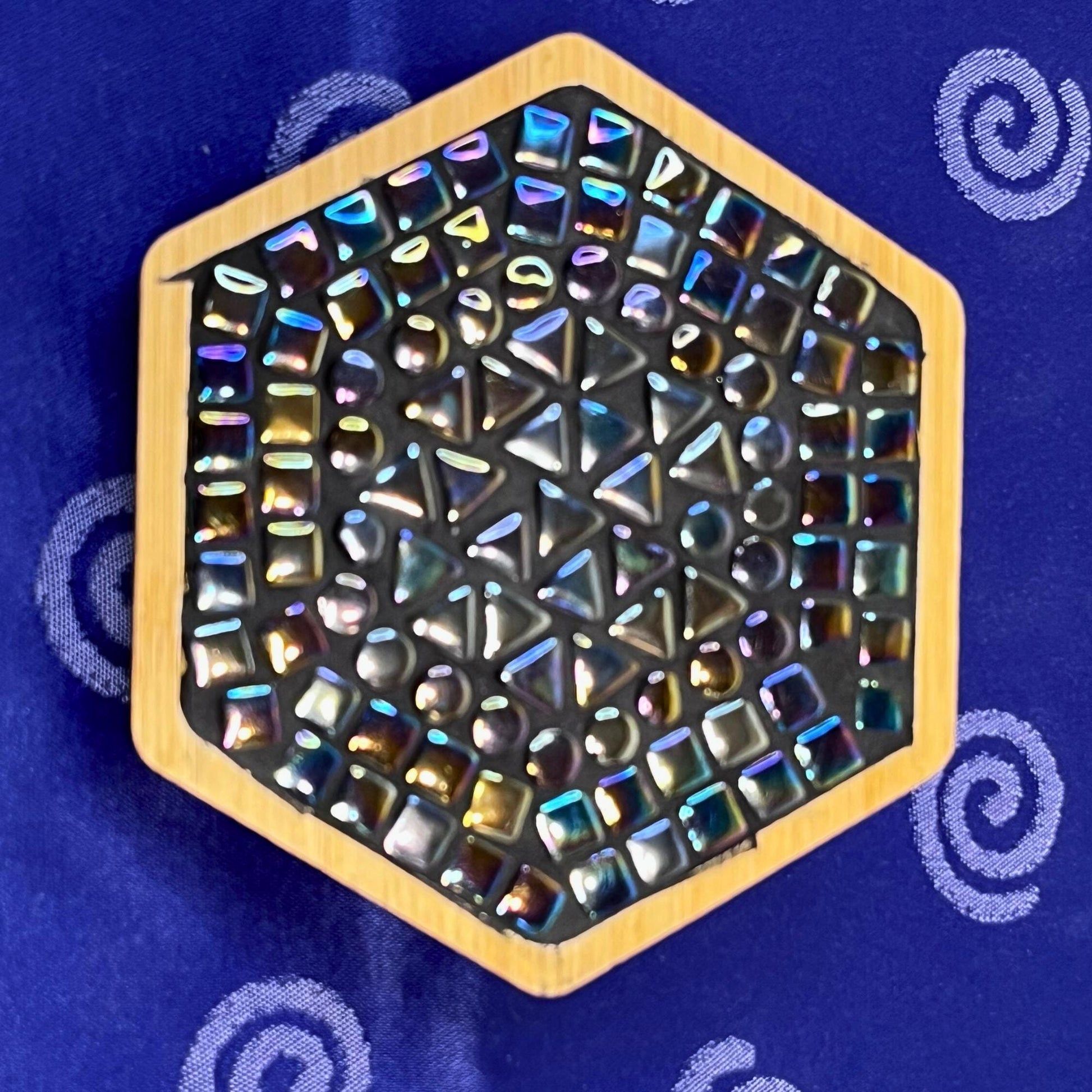 COASTER SET - 4 piece|Black Opal Iridescent| One of a kind -