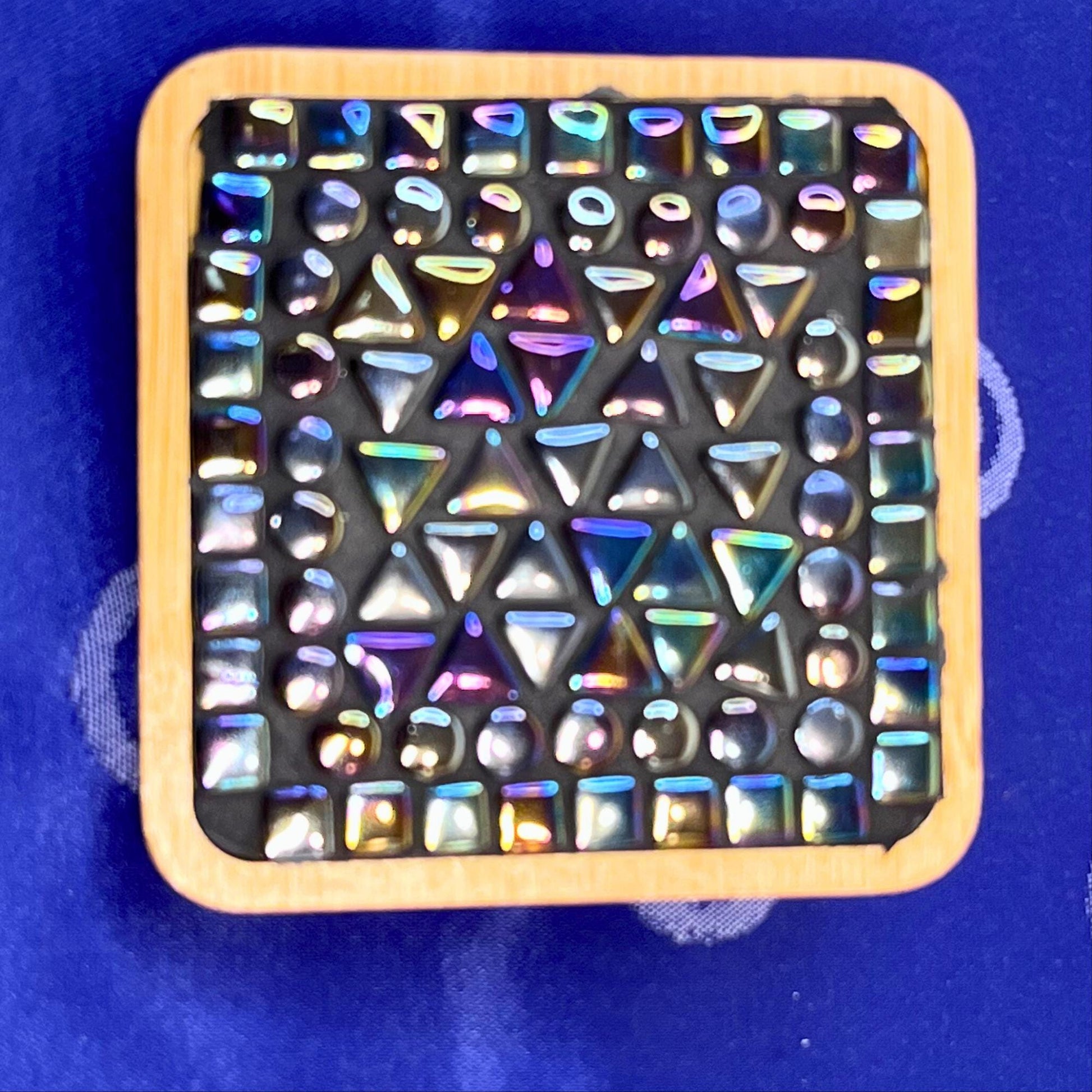 COASTER SET - 4 piece|Black Opal Iridescent| One of a kind -