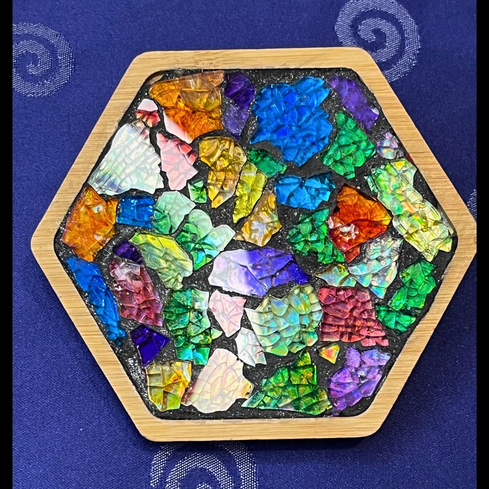 COASTER SET - 4 piece| Rainbow Tempered Glass| One of a kind -