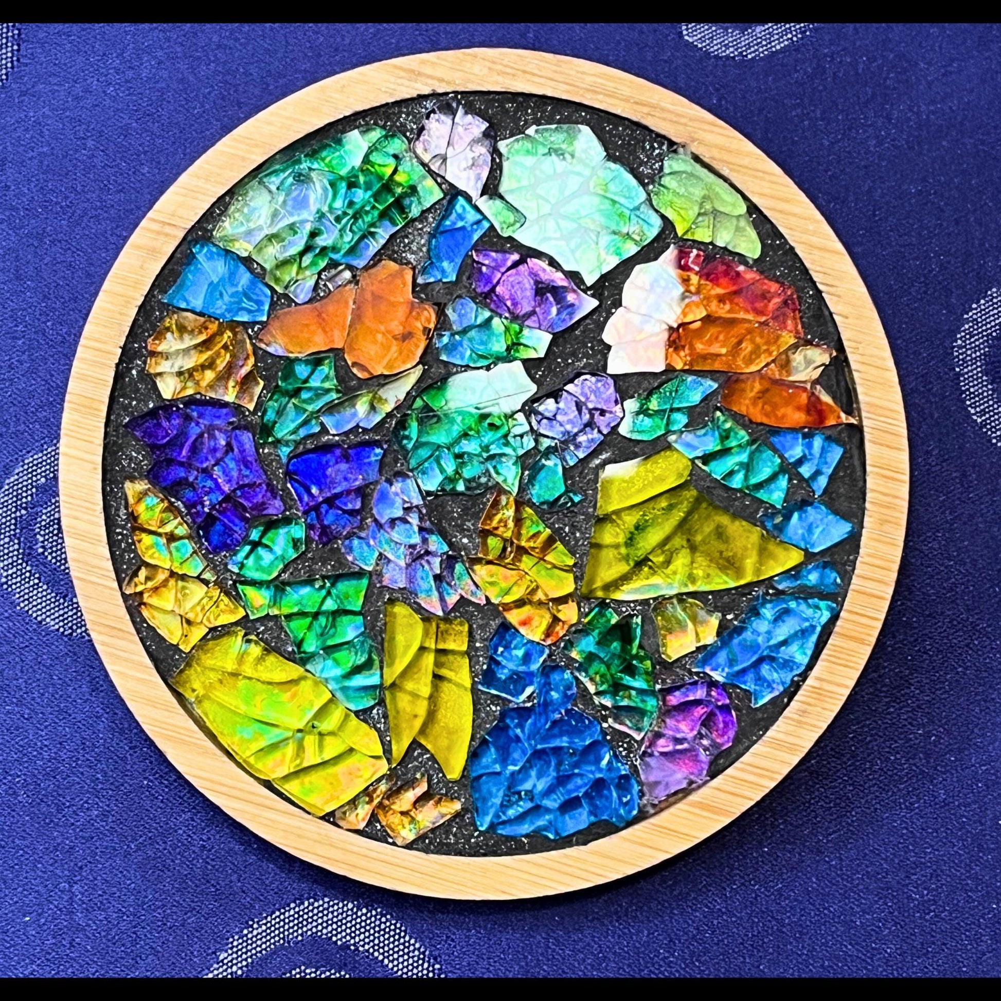 COASTER SET - 4 piece| Rainbow Tempered Glass| One of a kind -