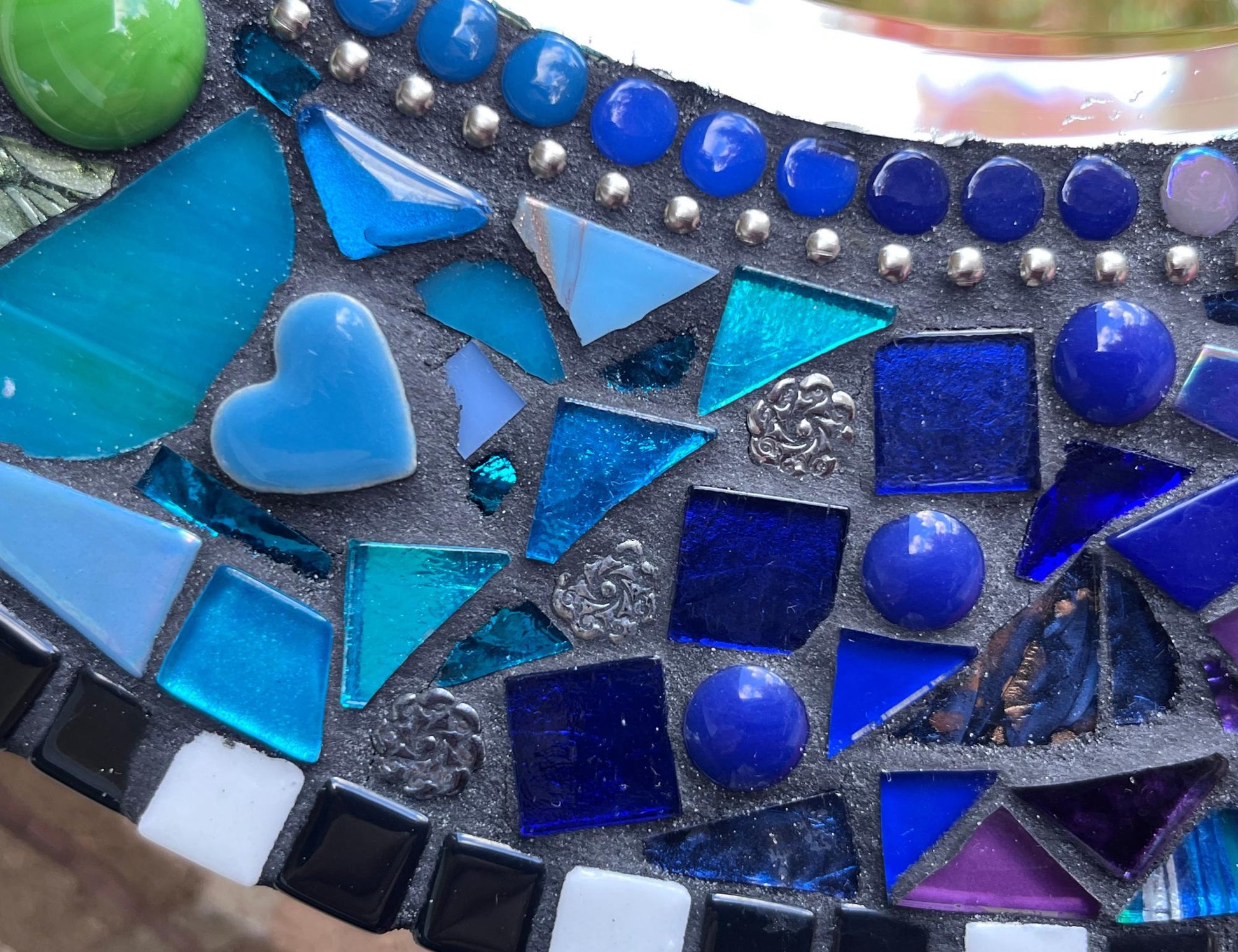 Rainbow Mosaic Mirror|14 inches| add some Whimsy to your wall - MIRRORS