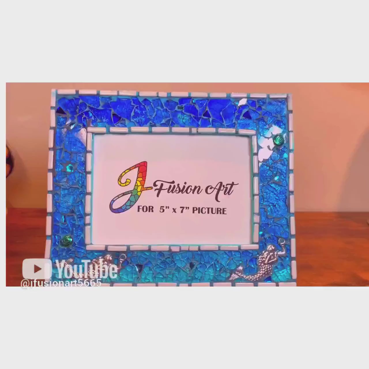 Mermaid Ocean Colors - 5 x 7 Photo Frame / Vibrant & Sparkling, Unique Holiday Gift!