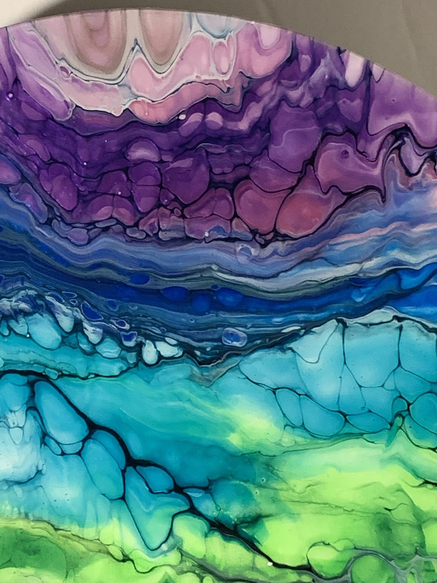 Swipe Painting/12" 'Mountains' In Multiple Colors. Stunning. Ready To Ship. Colors Plus/Includes , Ready To Ship - FLUID ART