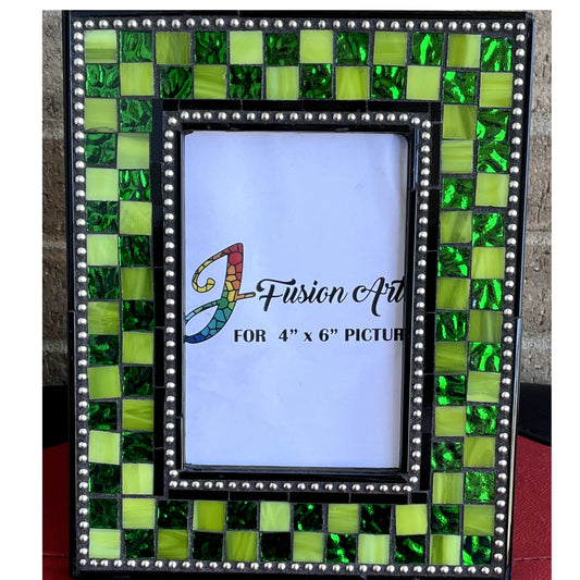 Mosaic Photo Frame/4" x 6"/Green/READY TO SHIP - PHOTO FRAMES