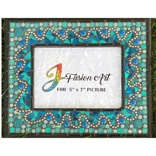 MOSAIC PHOTO FRAME 5" x 7" - Teal Seas - PHOTO FRAMES