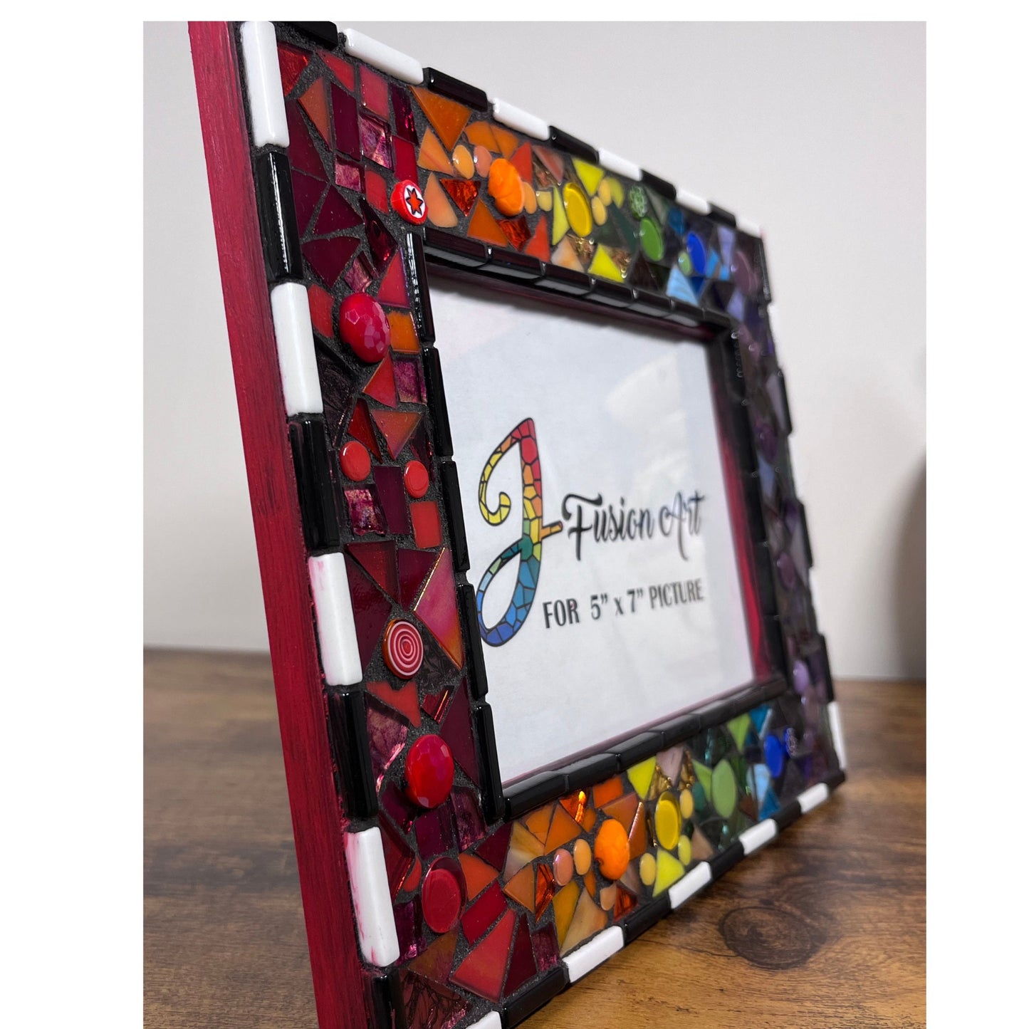 MOSAIC PHOTO FRAME| 5" x 7" | Rainbow Whimsy | Bestseller | Unique - PHOTO FRAMES